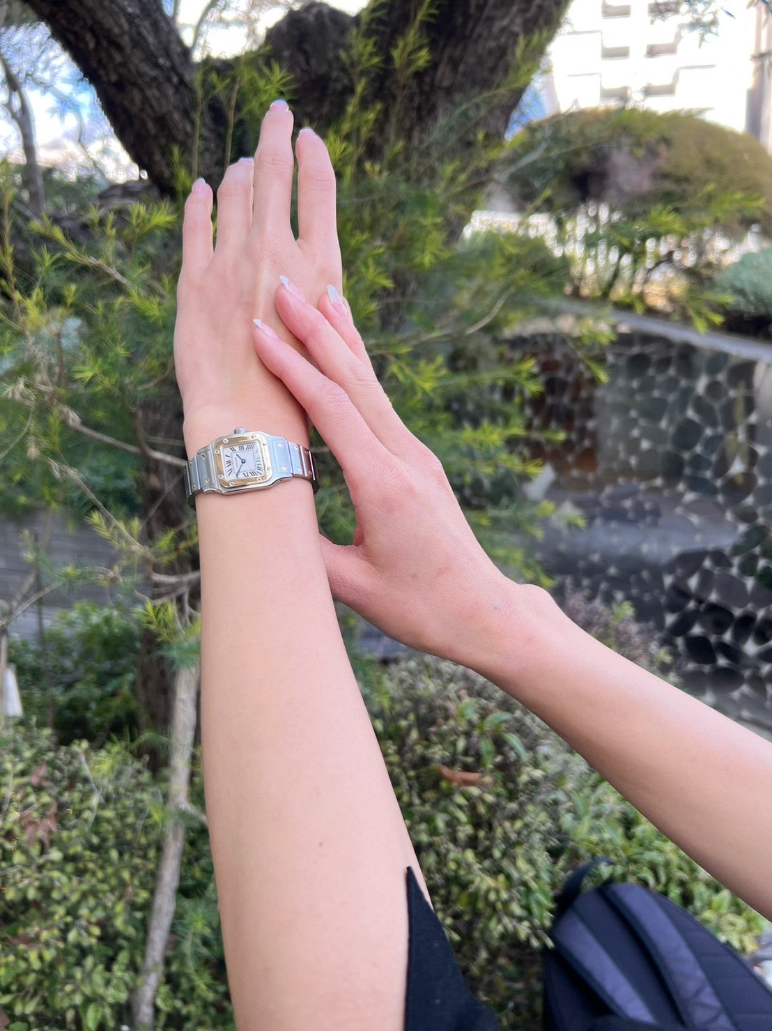 カルティエ サントスガルべSMサイズ コンビ クオーツ レディースウォッチ(ボックス付き)