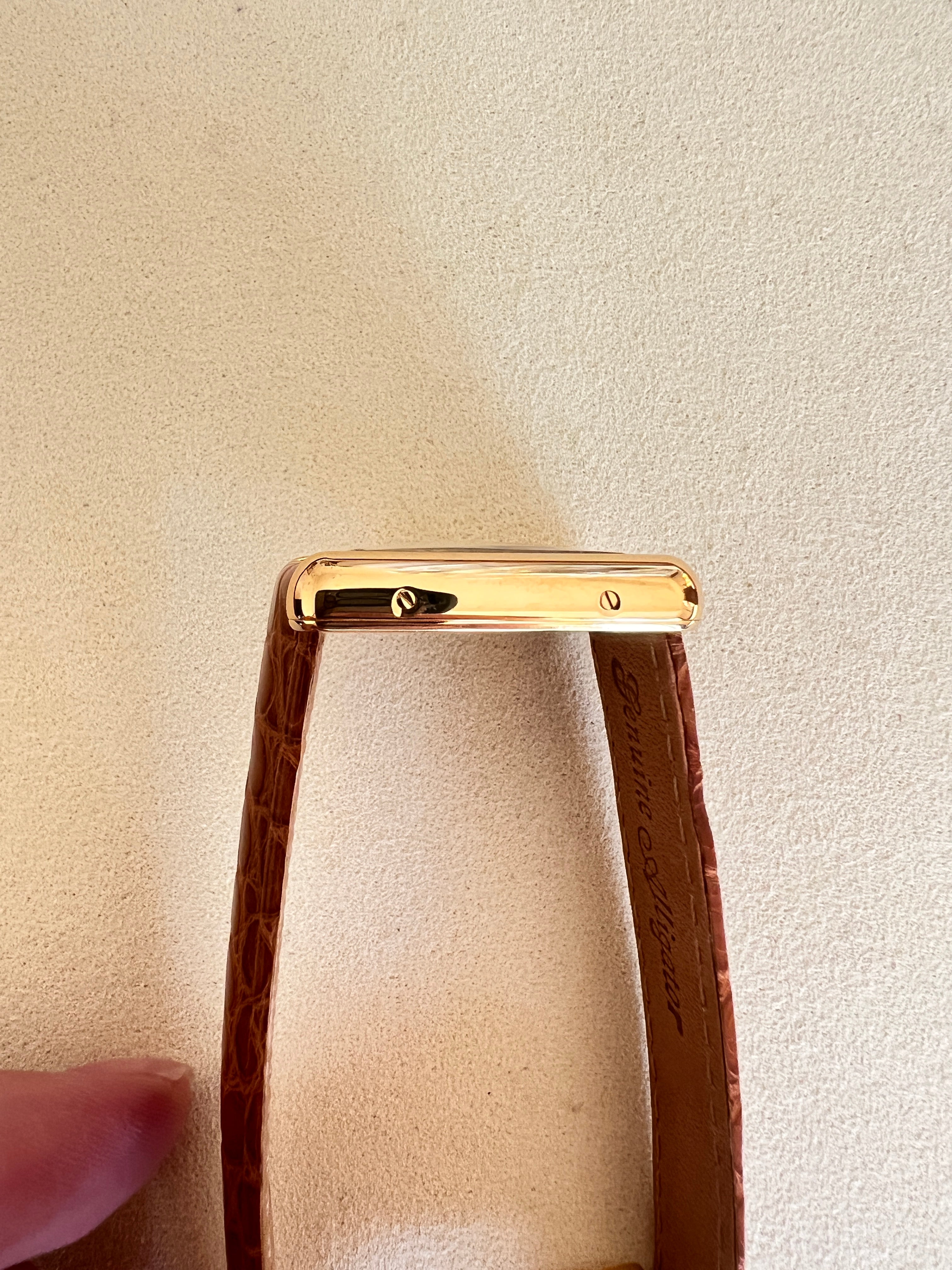 マスト ドゥ カルティエ タンク レディースヴィンテージウォッチ ピンク アクアリーノ MMサイズ 純銀に18Kヴェルメイユ