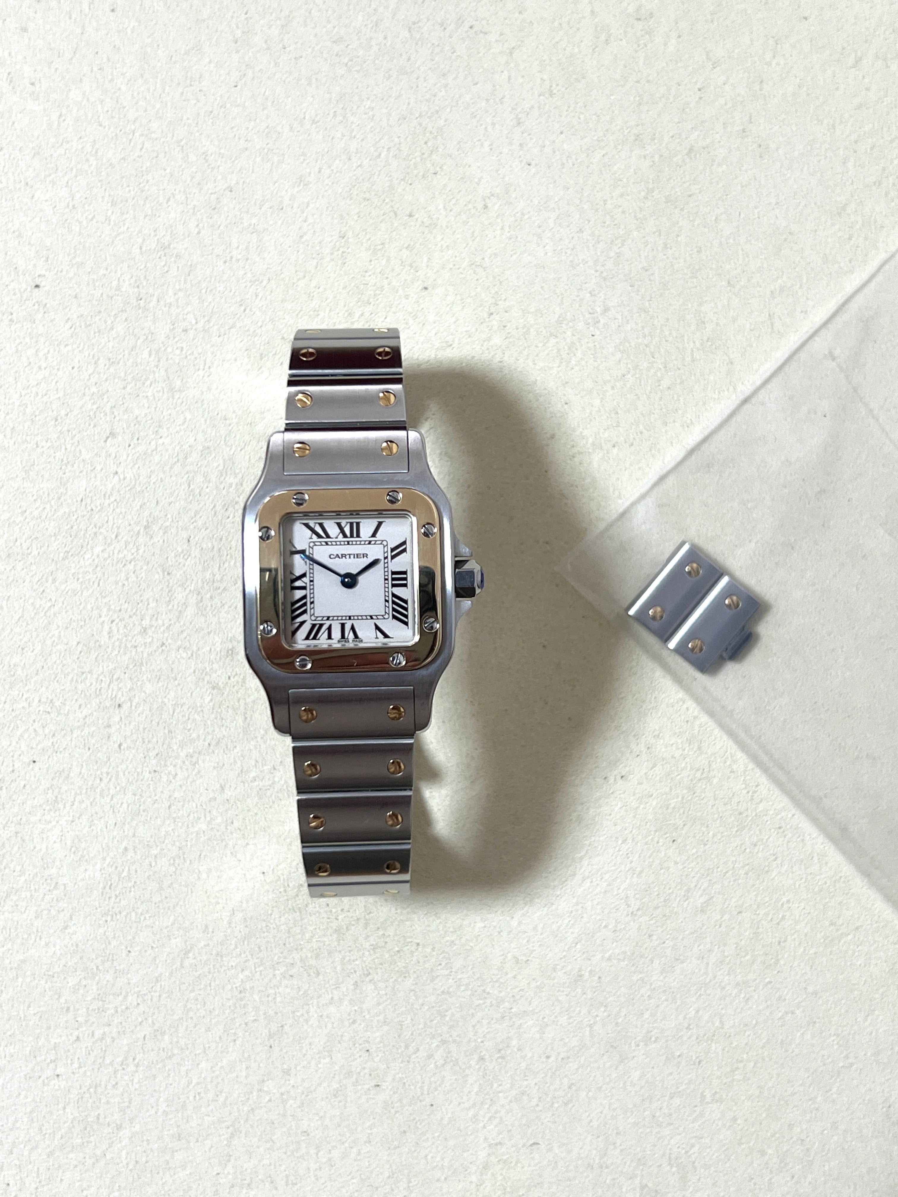 カルティエ サントスガルべSMサイズ コンビ クオーツ レディースウォッチ(ボックス付き)