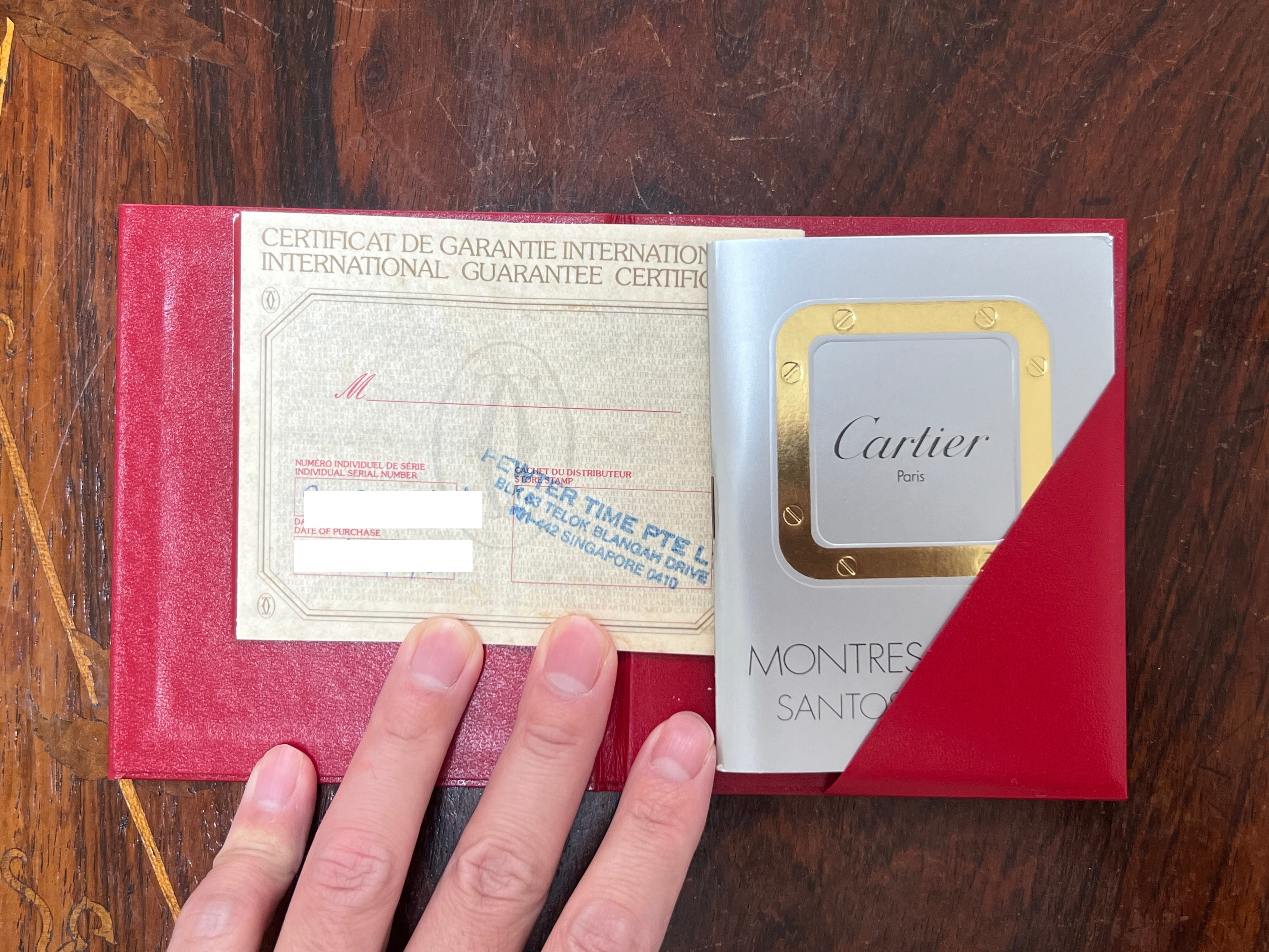 【保証書付き】カルティエ サントスガルべLMサイズ クオーツ オールステンレス ブルーインデックス Ref:1564