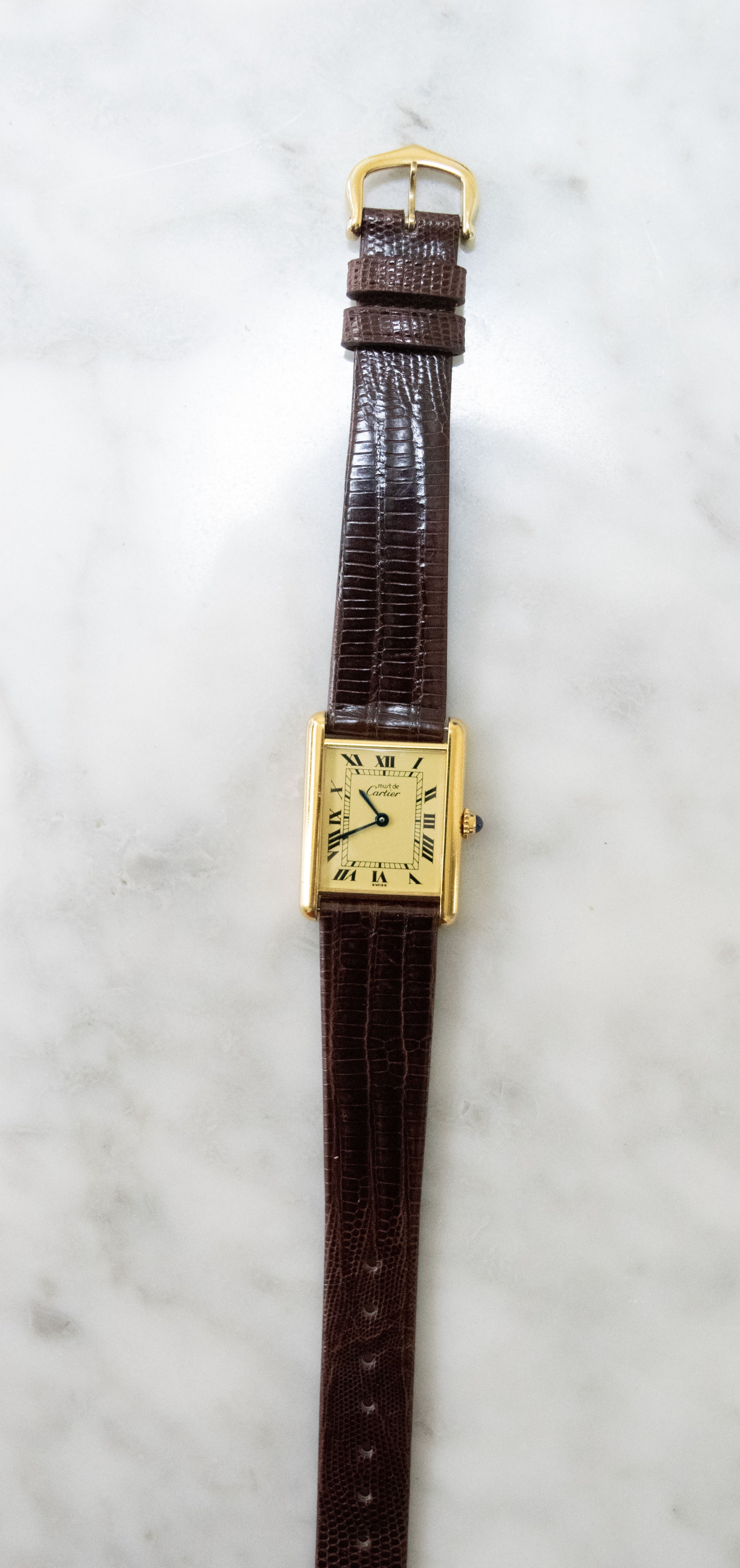 廃盤マスト ドゥ カルティエ タンク(マストタンク) ヴィンテージウォッチ アイボリー LMサイズ クオーツ
