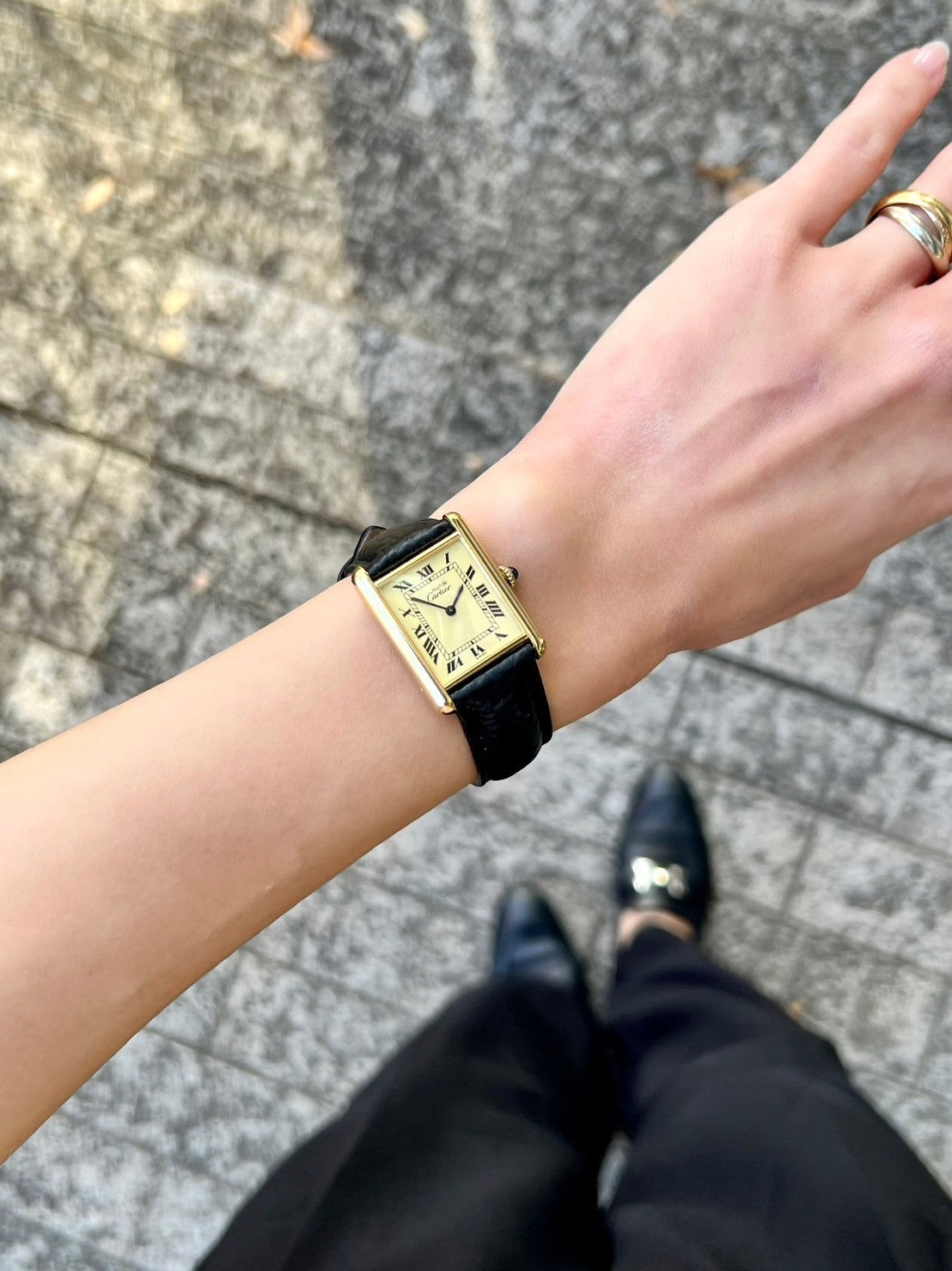 廃盤マスト ドゥ カルティエ タンク(マストタンク) ヴィンテージウォッチ アイボリー LMサイズ クオーツ