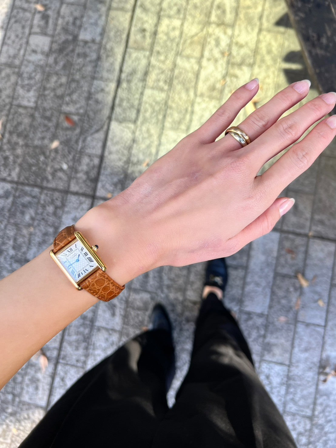 マスト ドゥ カルティエ タンク レディースヴィンテージウォッチ ピンク アクアリーノ MMサイズ 純銀に18Kヴェルメイユ