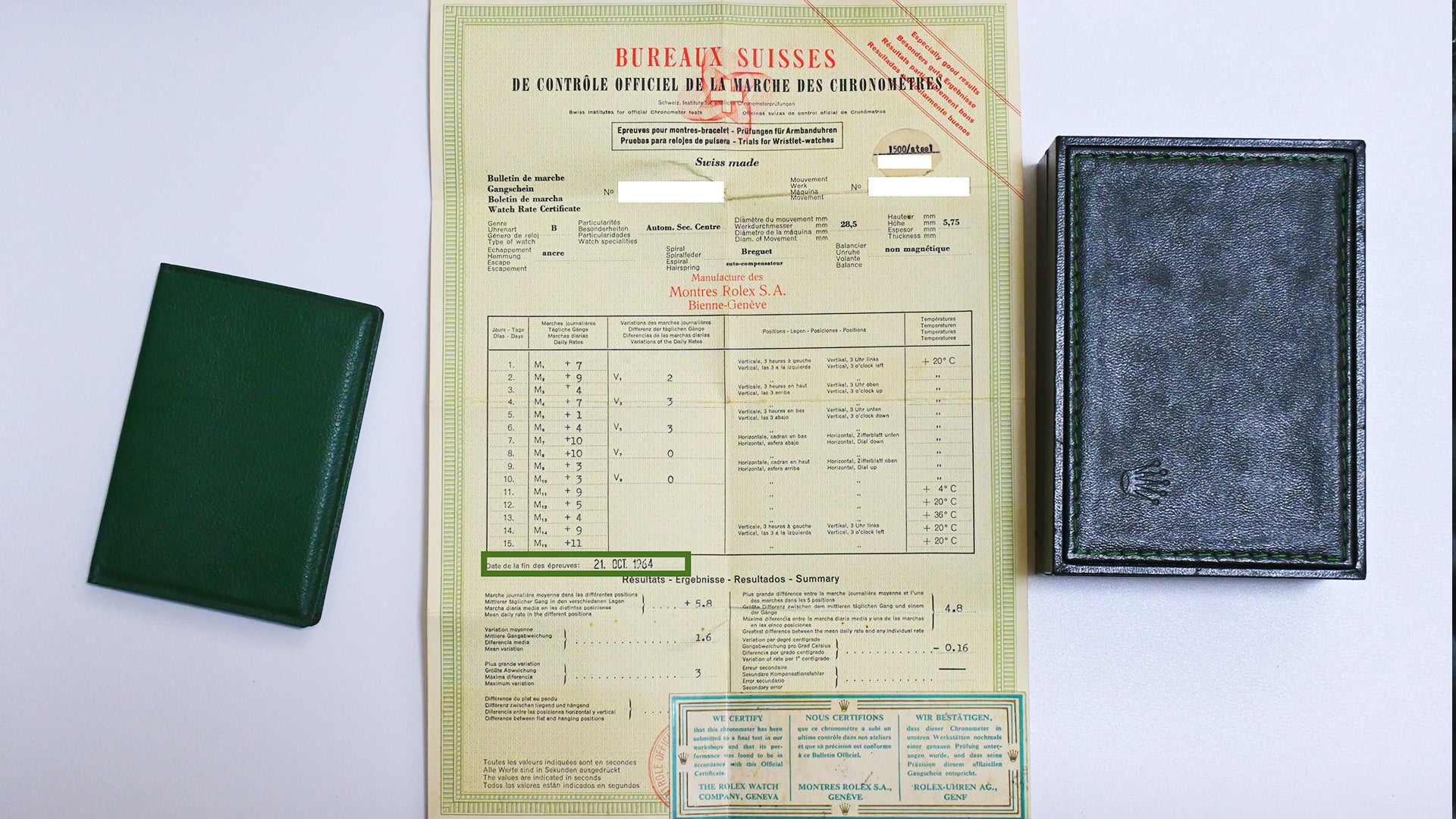 箱/保証書付き ROLEX ロレックス オイスターパーペチュアルデイト Ref.1500 トロピカルコスモダイヤル
