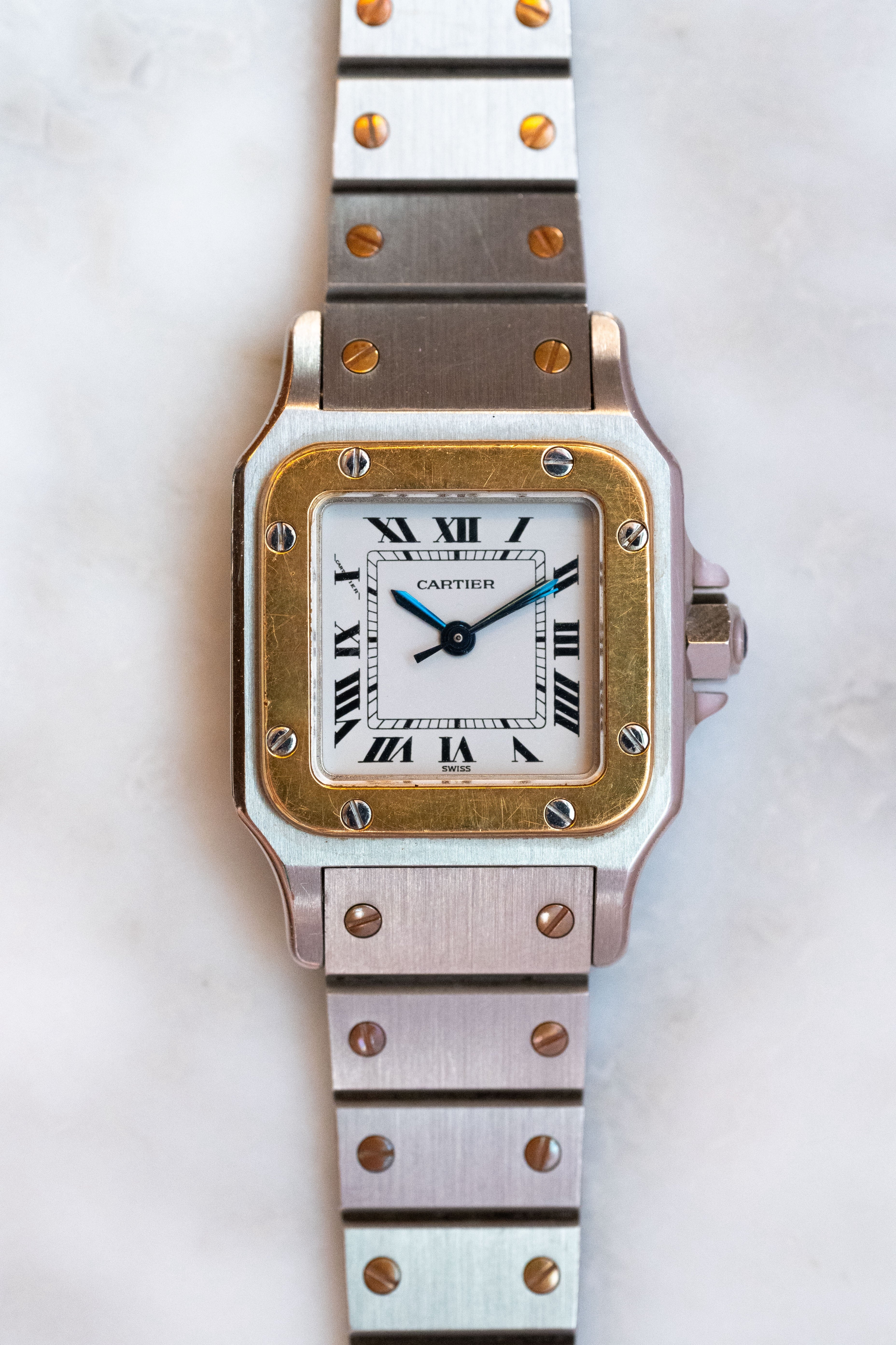 Cartier Santos Galbe SM size combination quartz ladies watch (with box)