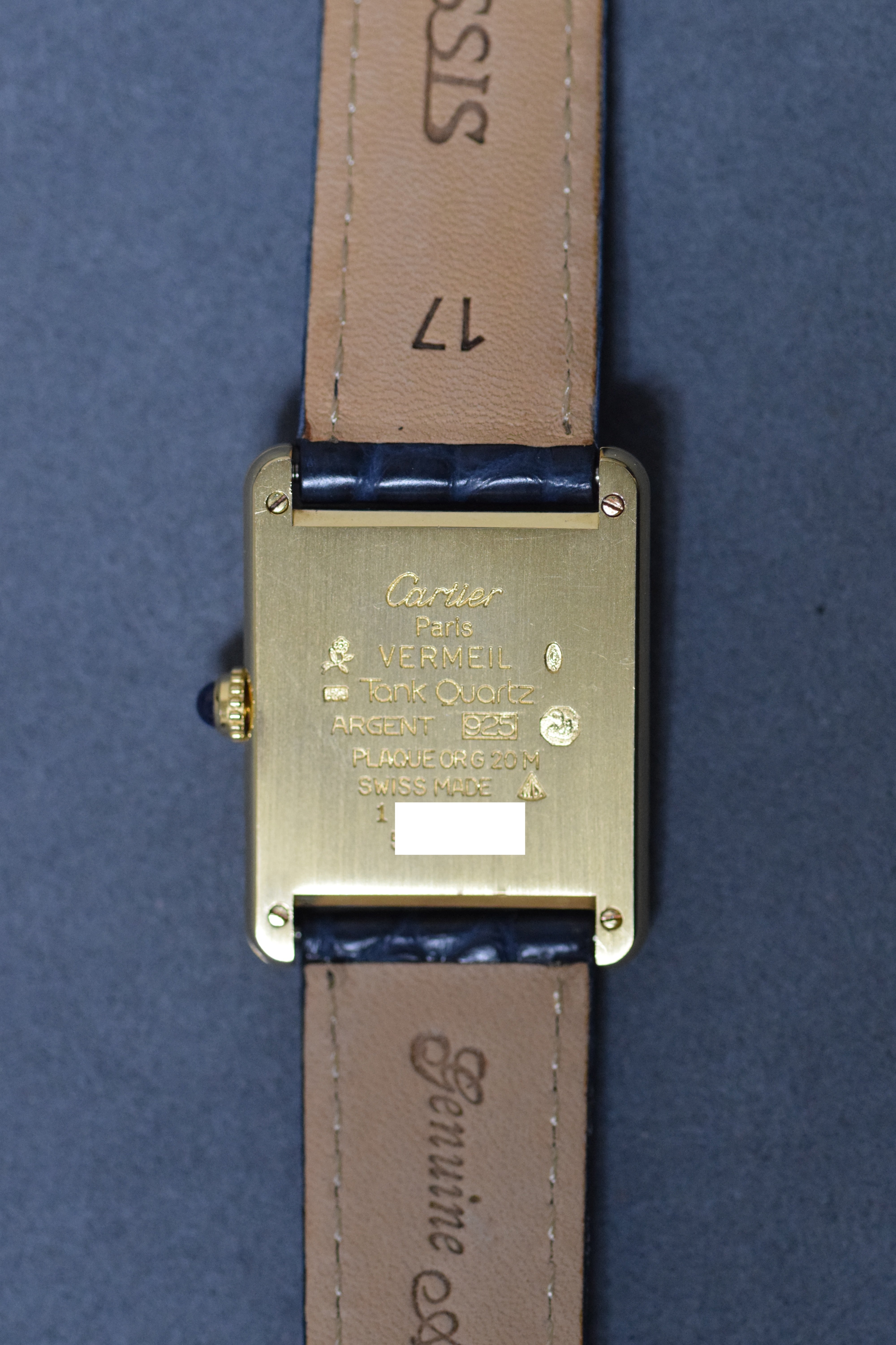 Discontinued Must de Cartier Tank Unisex Vintage Watch Flying Arabia LM Size Pure Silver with 18K Vermeil