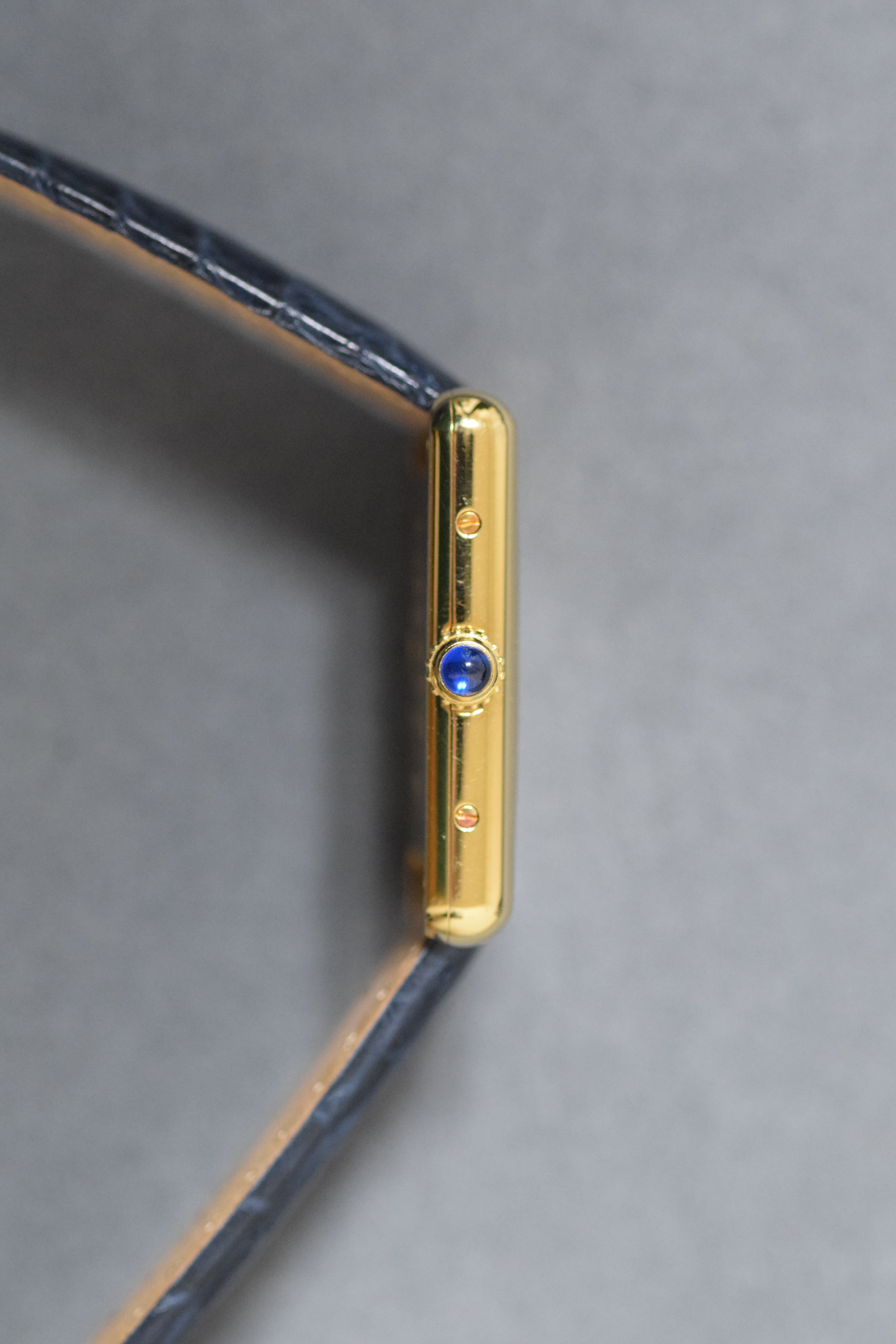 Discontinued Must de Cartier Tank Unisex Vintage Watch Flying Arabia LM Size Pure Silver with 18K Vermeil