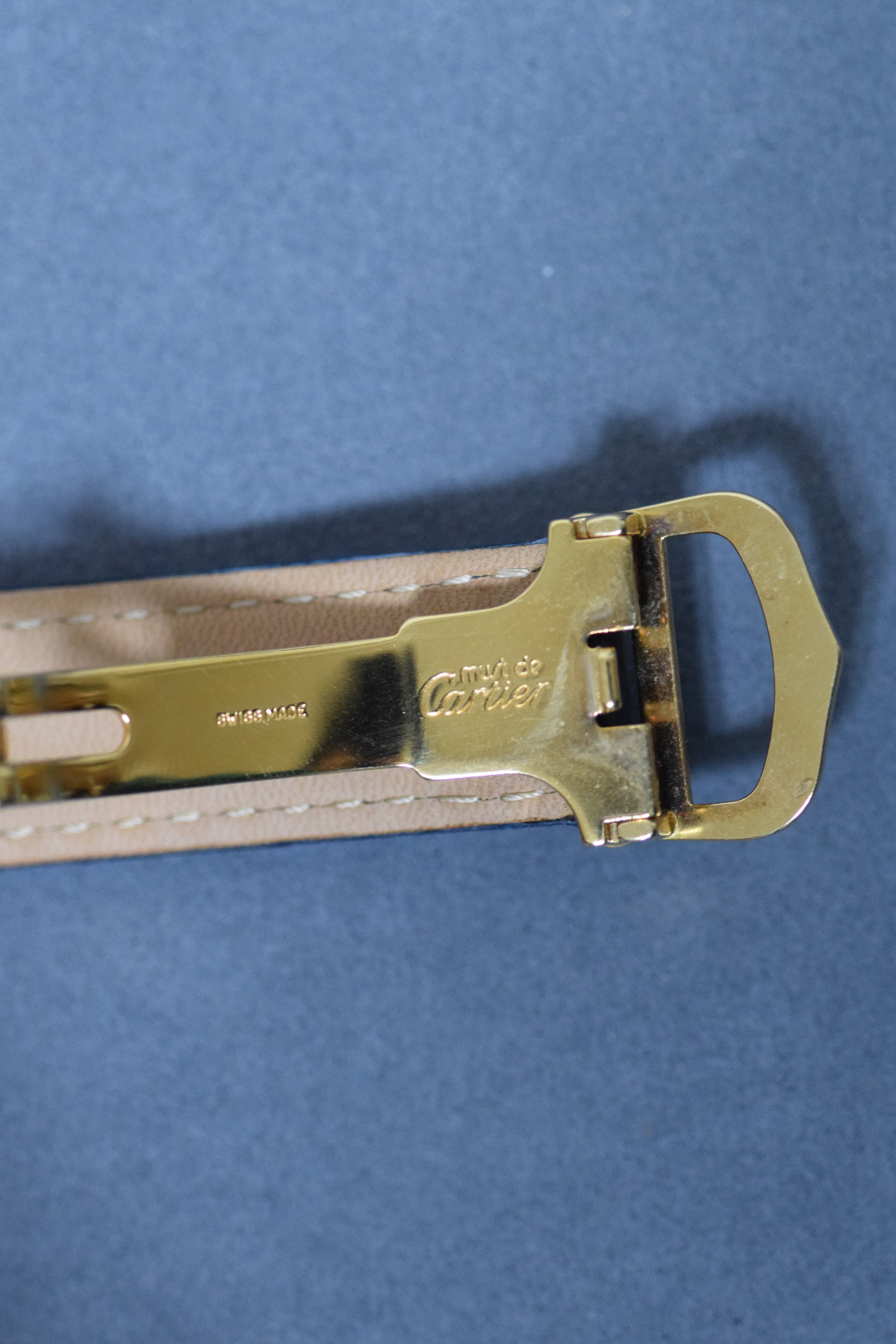 Discontinued Must de Cartier Tank Unisex Vintage Watch Flying Arabia LM Size Pure Silver with 18K Vermeil