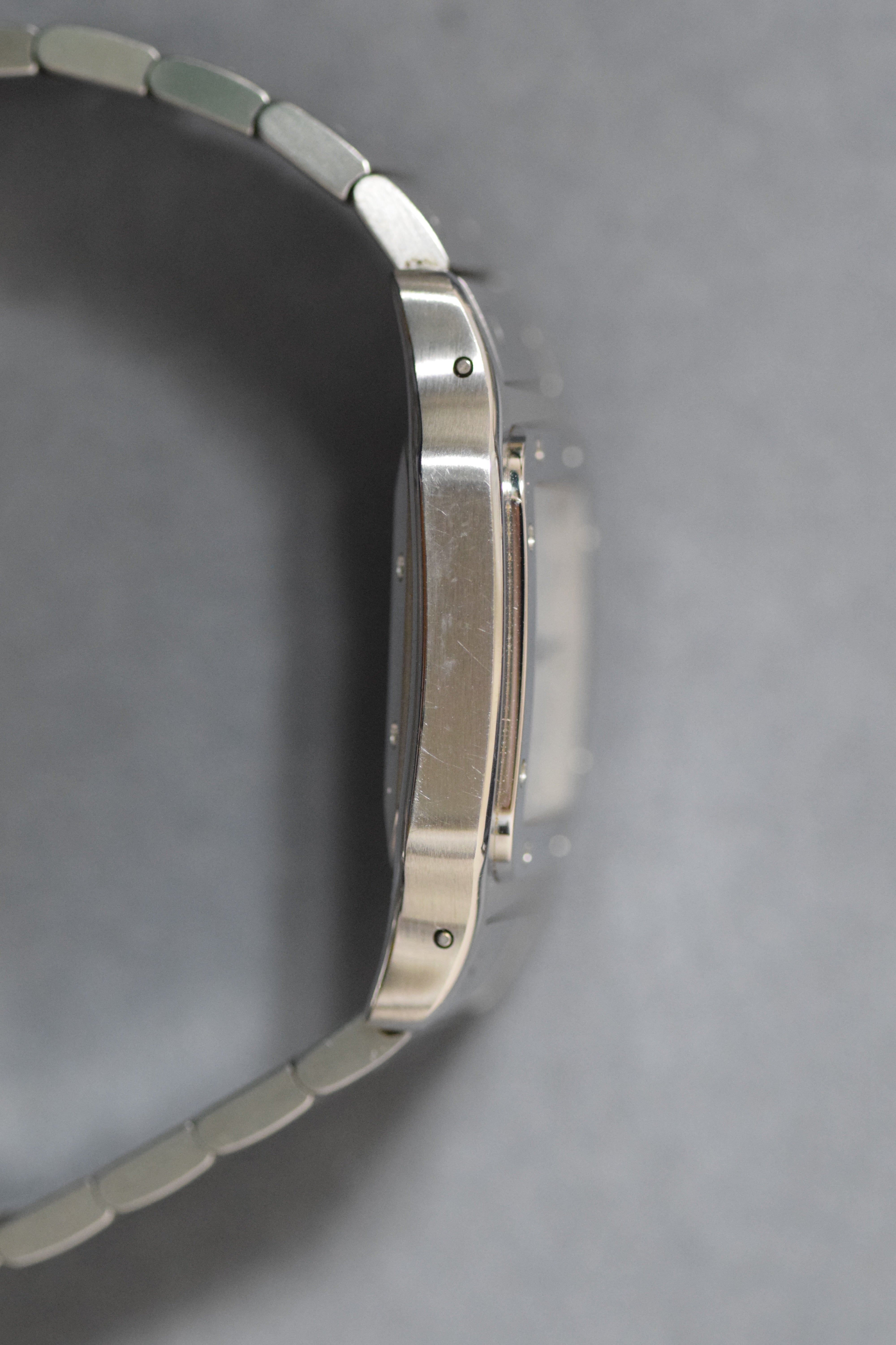 カルティエ サントスガルべLMサイズ ギョーシェ彫 自動巻 オールステンレス  Ref:2319