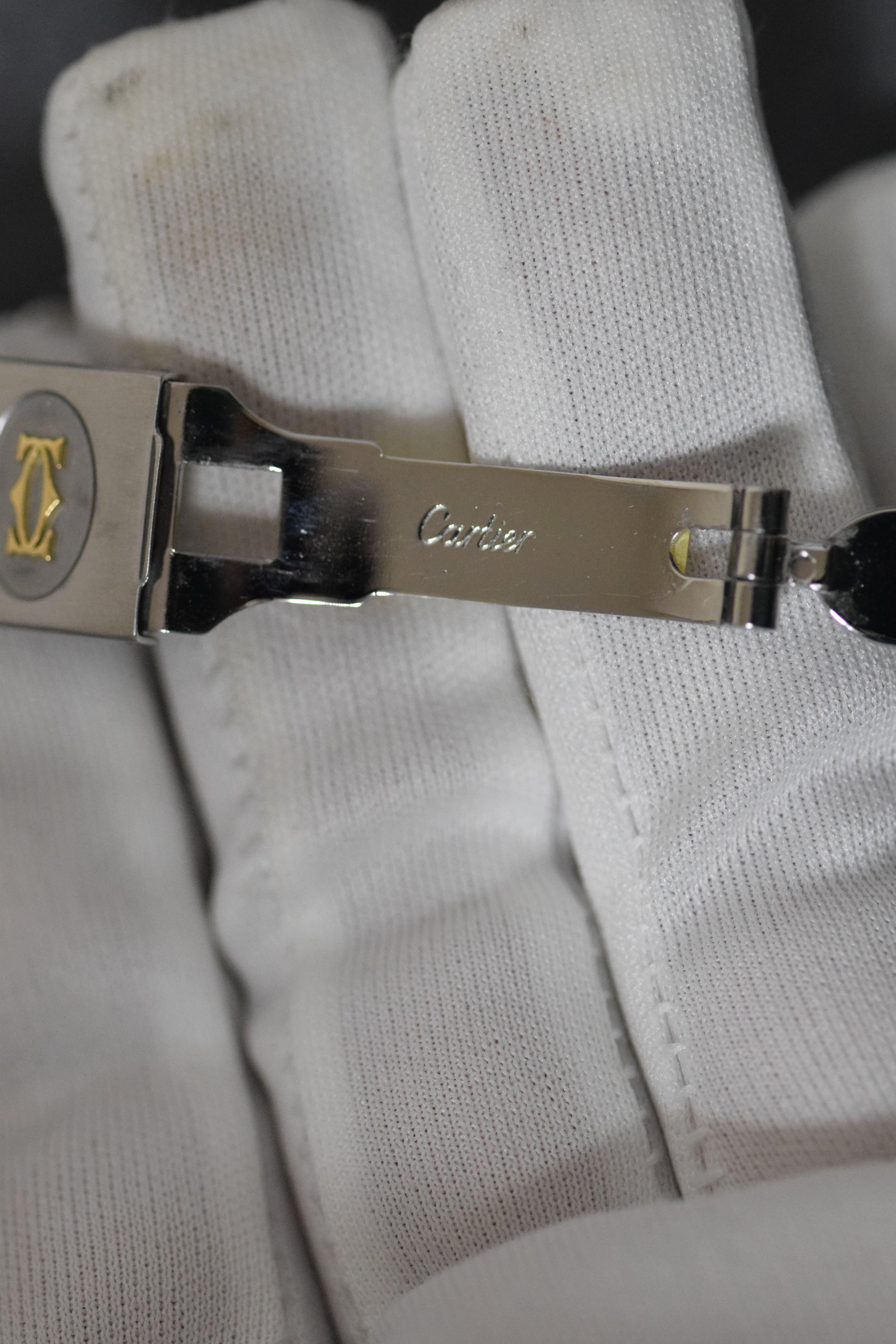 Cartier Santos Galbee LM size stainless steel x gold combination automatic model Ref: 2961