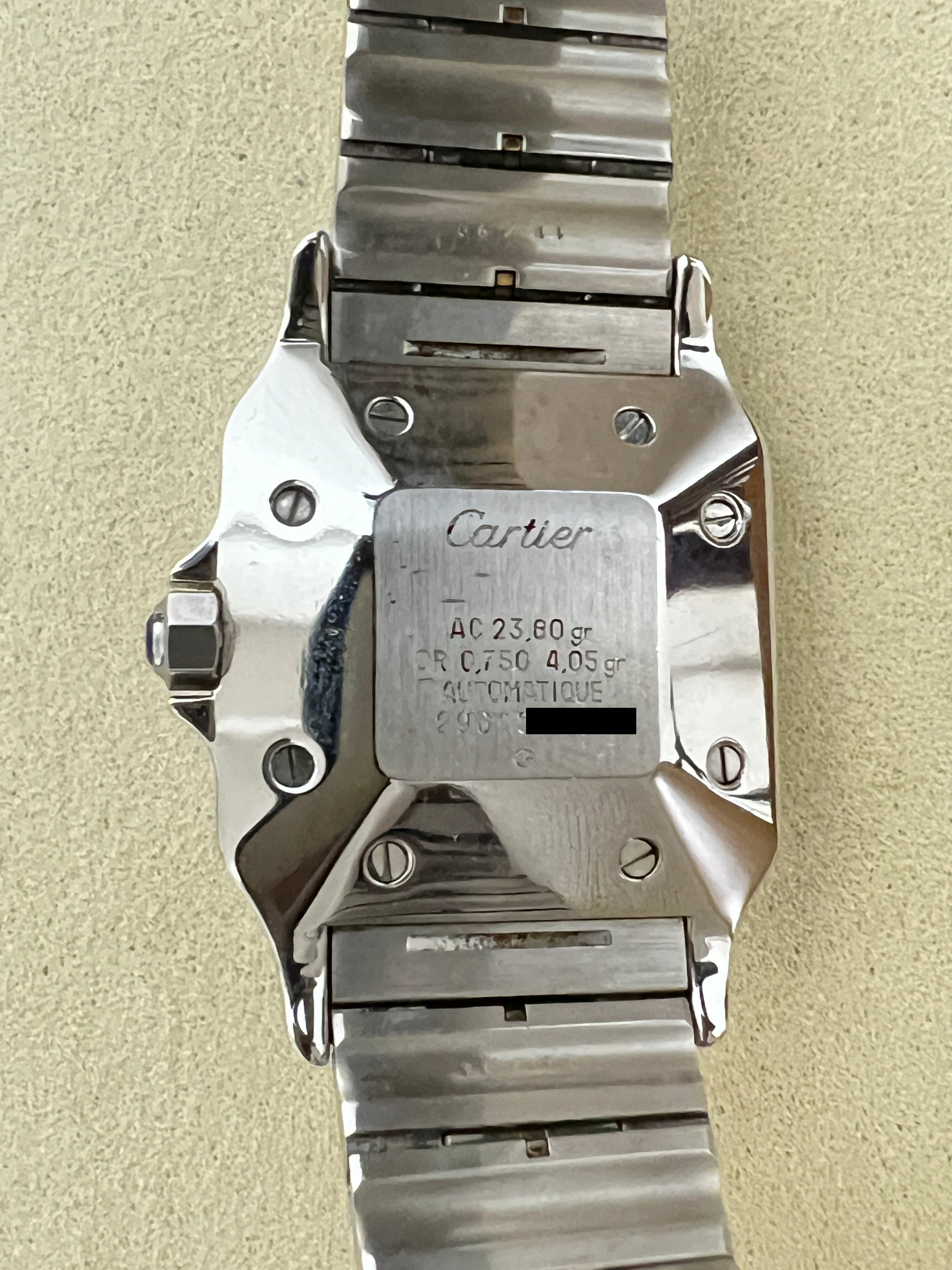 カルティエ サントスガルべLMサイズ ステンレス x ゴールドコンビ自動巻モデル Ref:2961 裏蓋