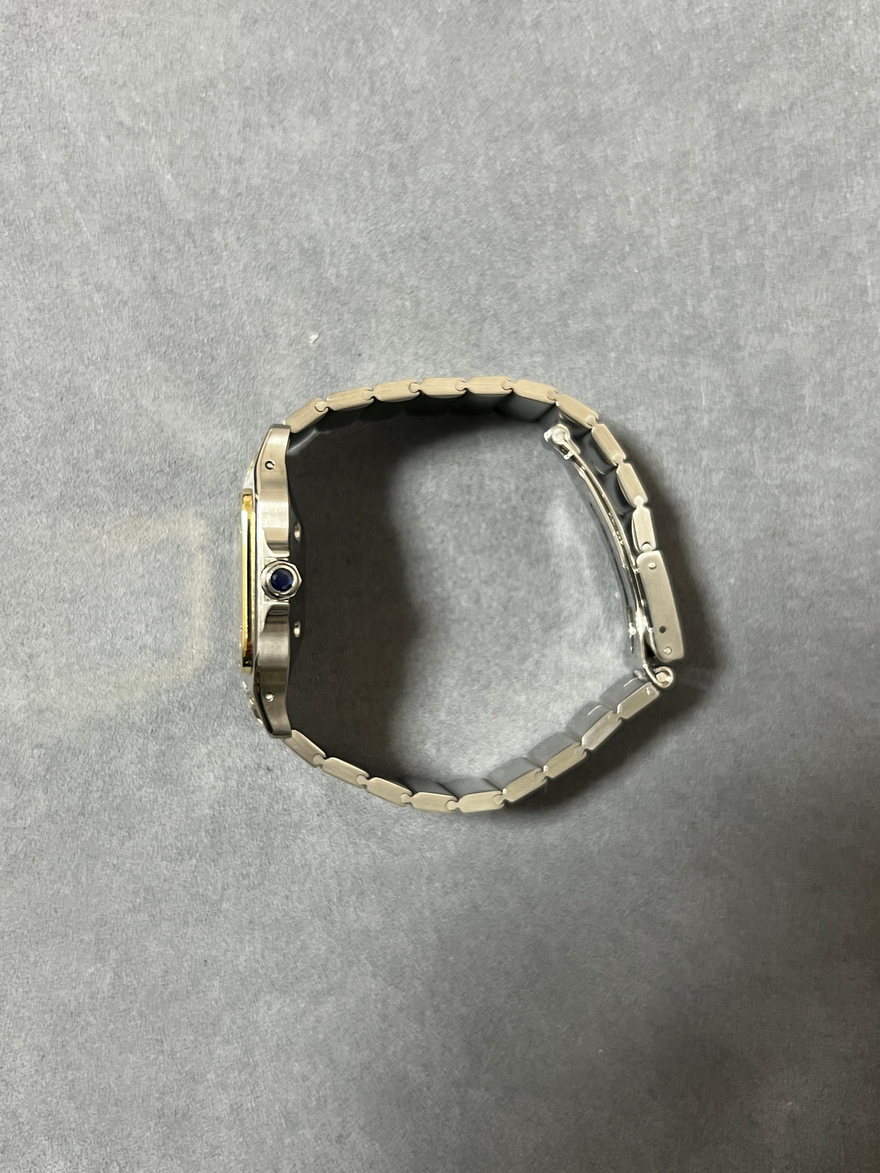 Cartier Santos Galbee LM size stainless steel x gold combination automatic model Ref: 2961