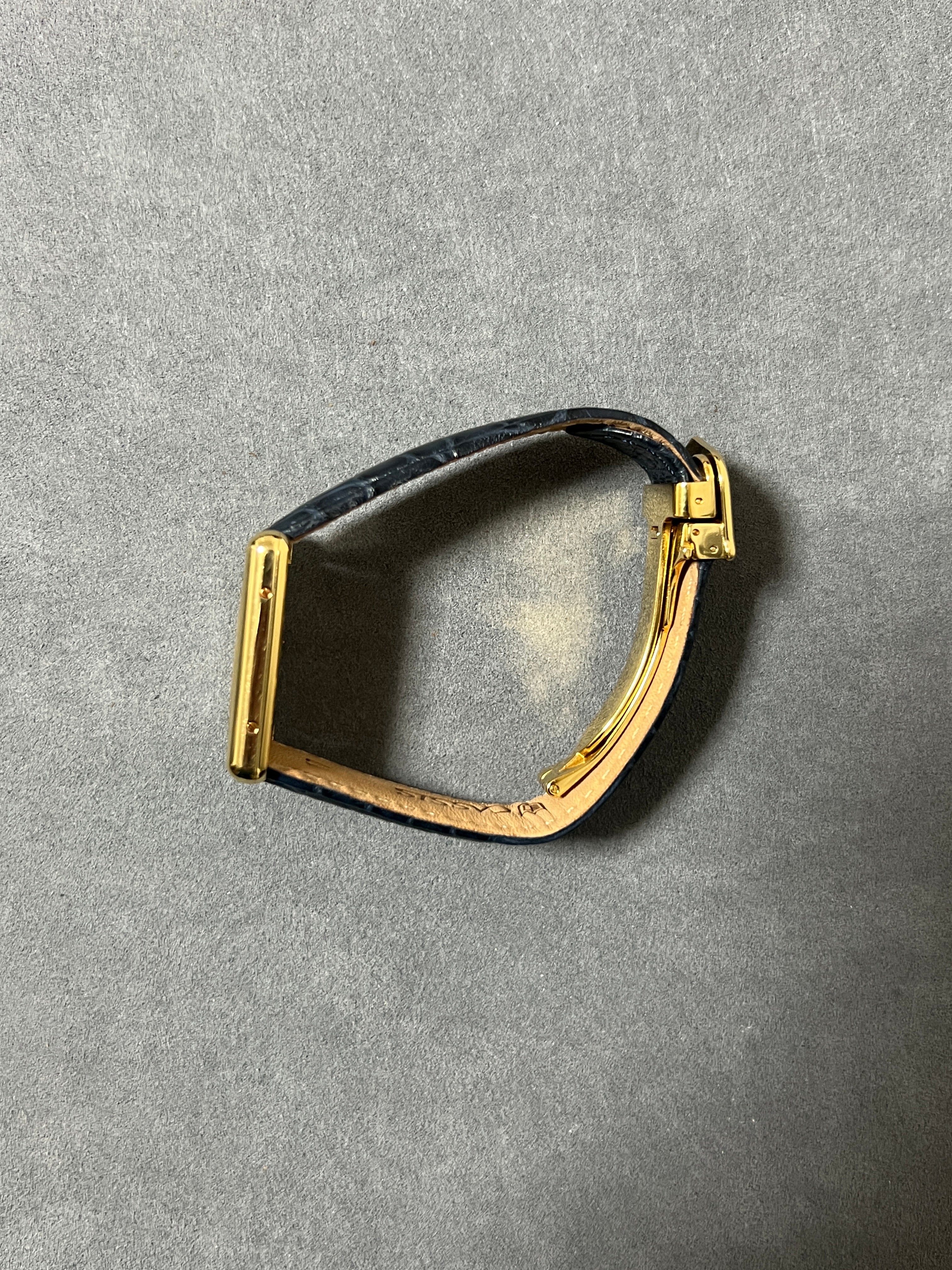 Discontinued Must de Cartier Tank Unisex Vintage Watch Flying Arabia LM Size Pure Silver with 18K Vermeil