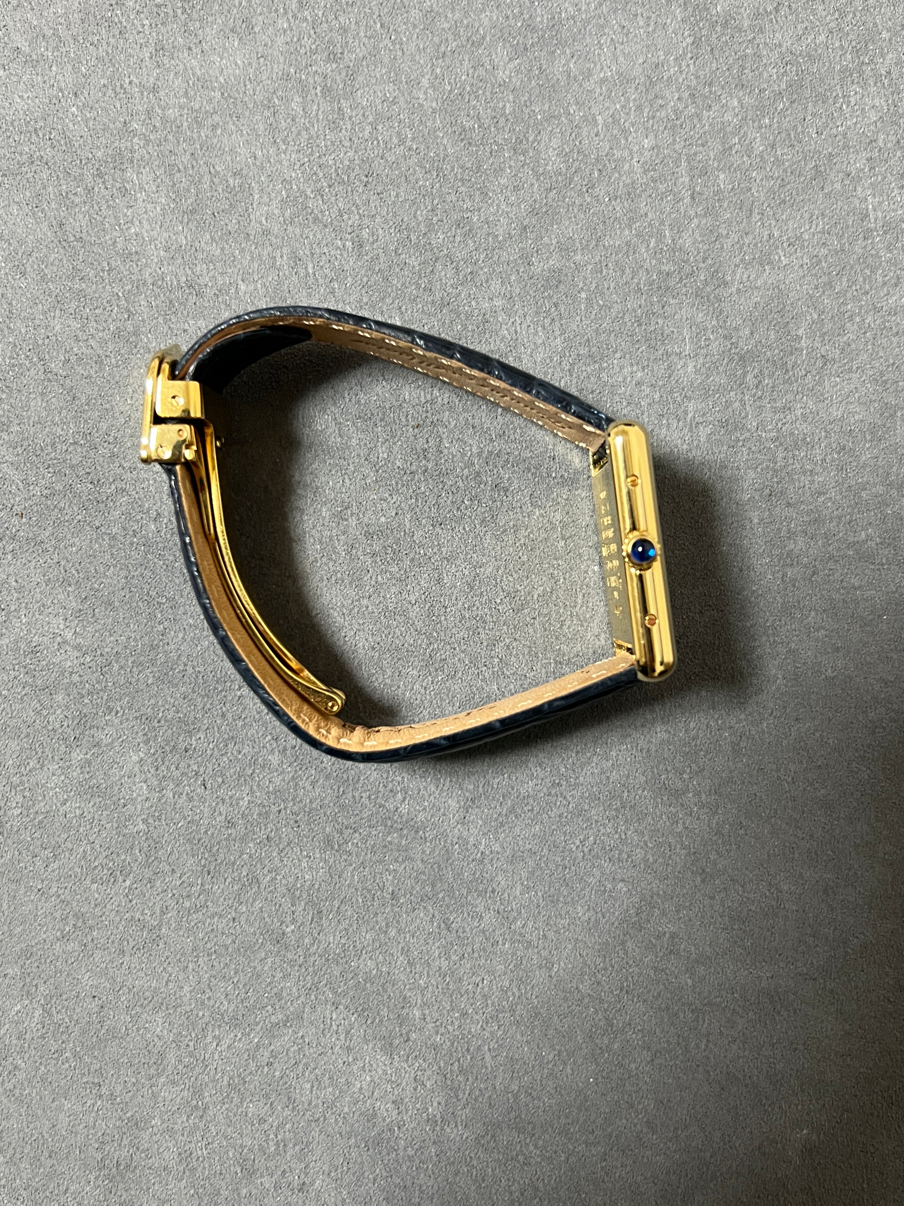 Discontinued Must de Cartier Tank Unisex Vintage Watch Flying Arabia LM Size Pure Silver with 18K Vermeil