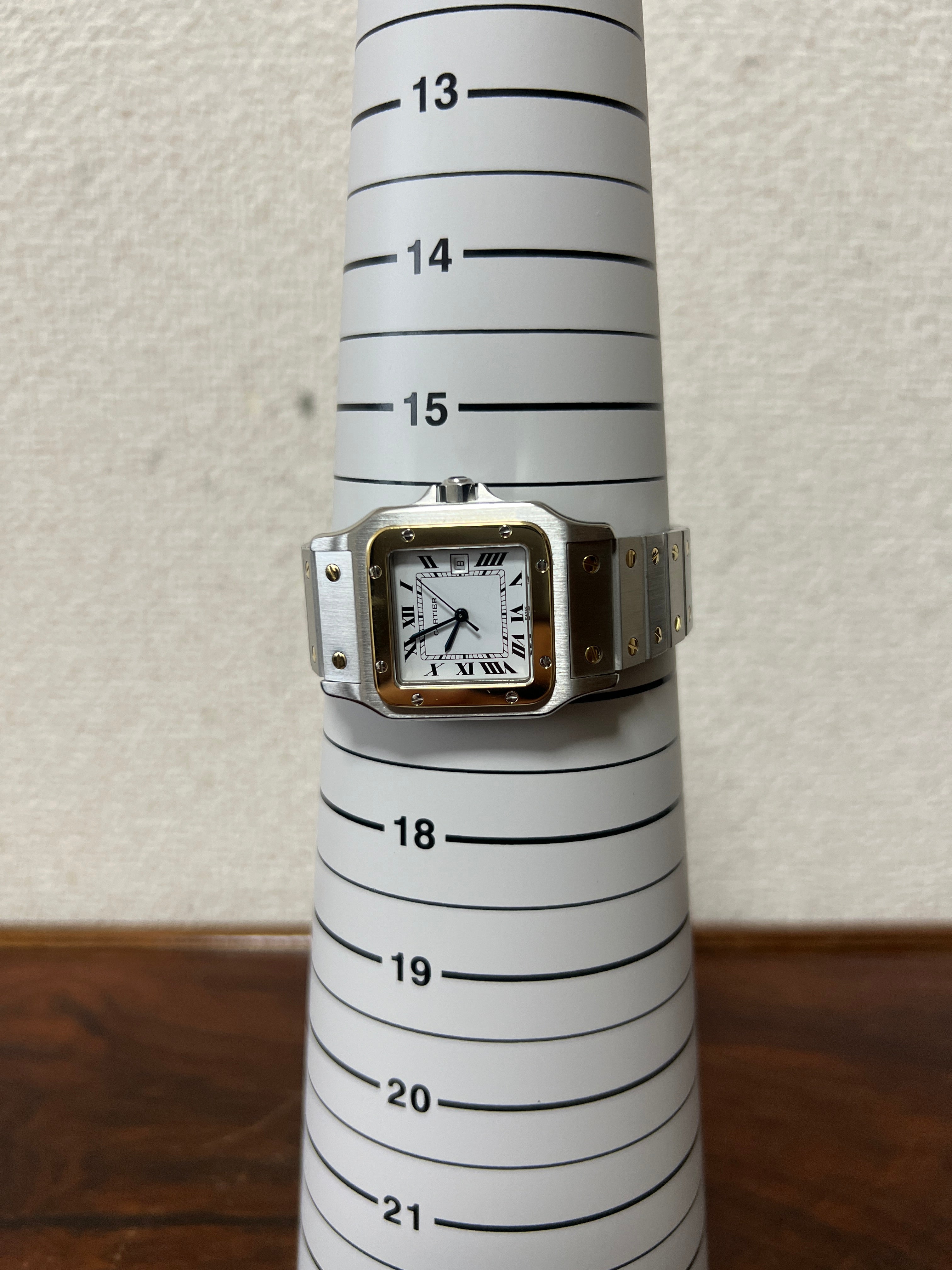 Cartier Santos Galbee LM size stainless steel x gold combination automatic model Ref: 2961