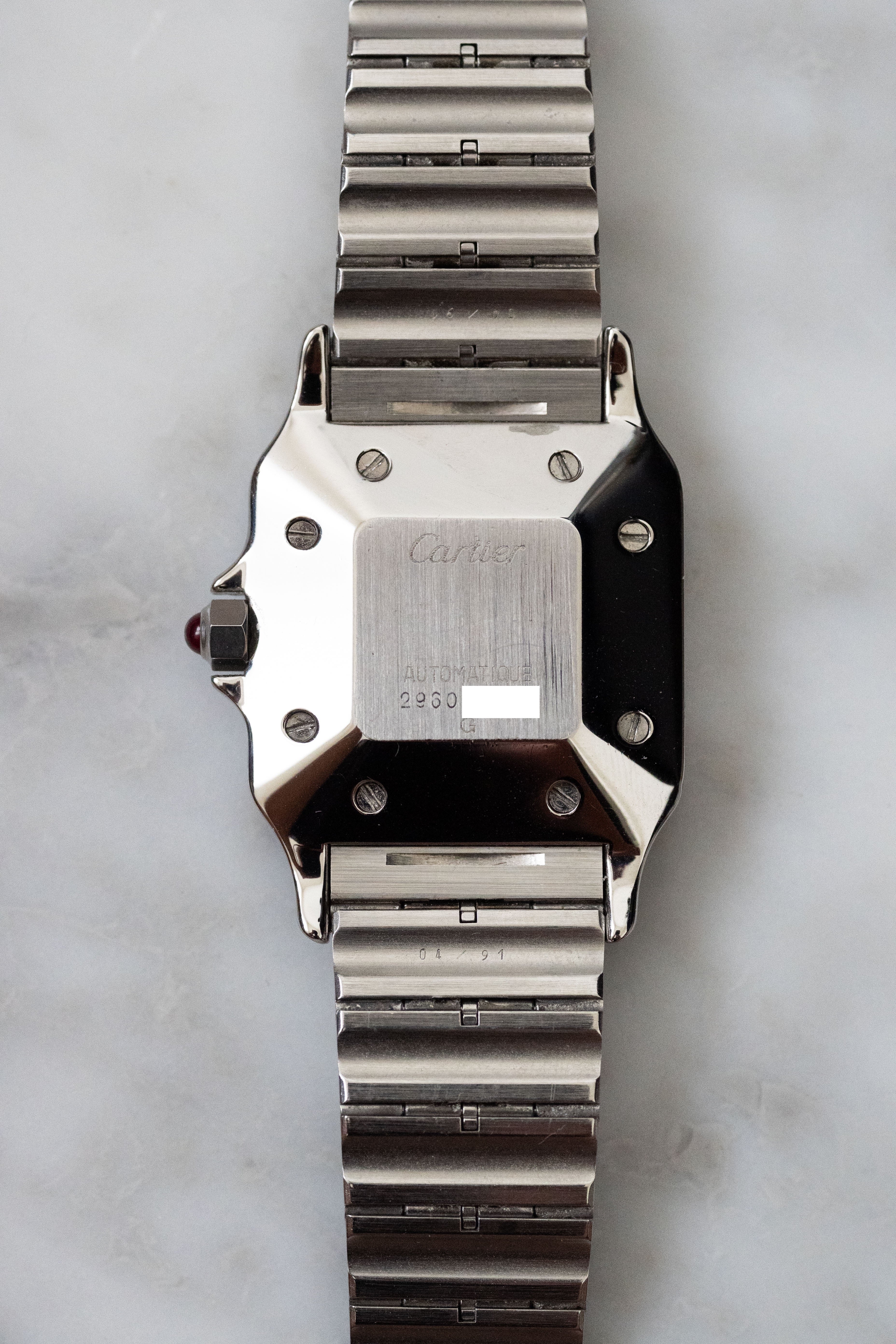 Cartier Santos Galbee LM size stainless steel x gold combination automatic model Ref: 2961