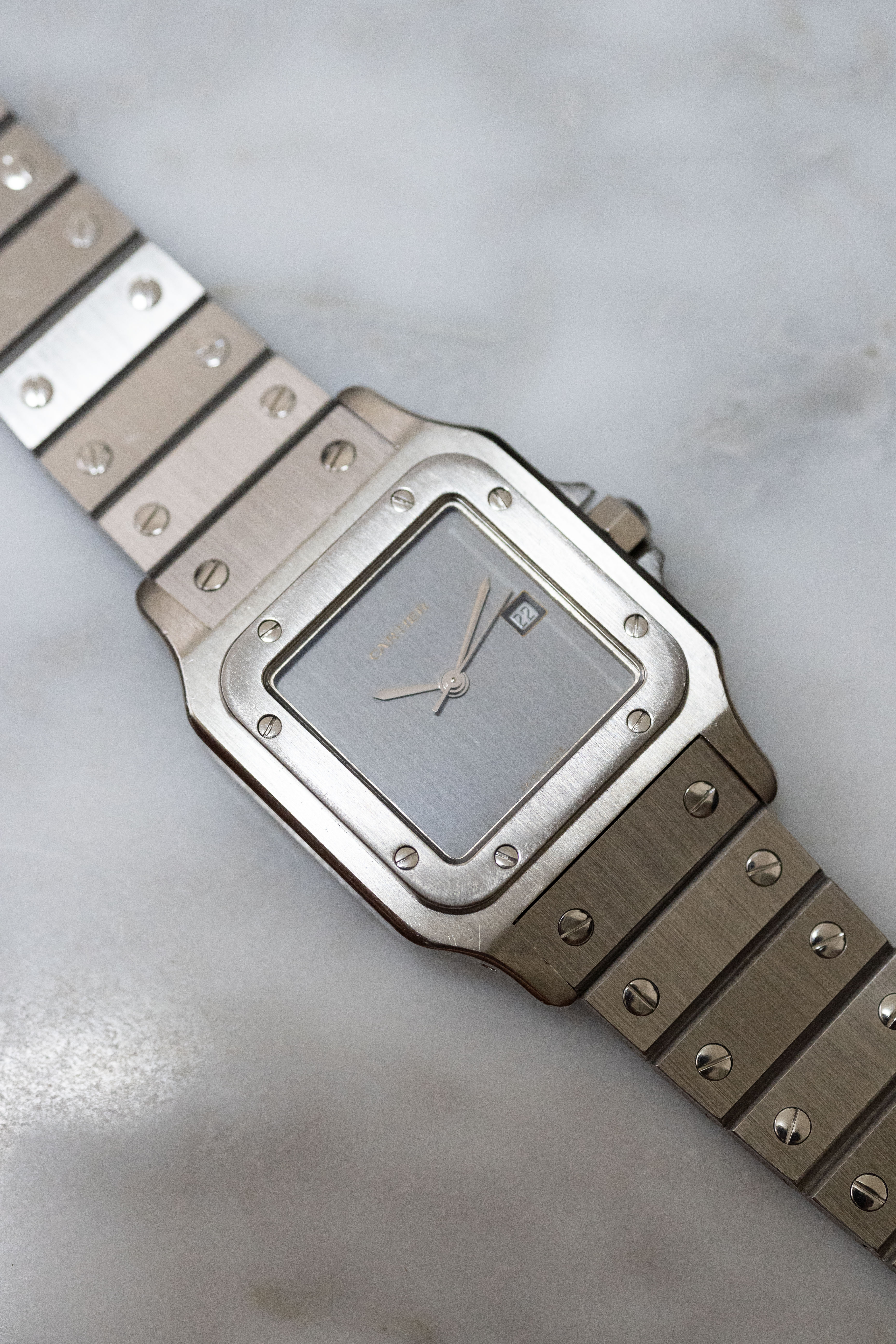 Cartier Santos Galbee LM size stainless steel x gold combination automatic model Ref: 2961