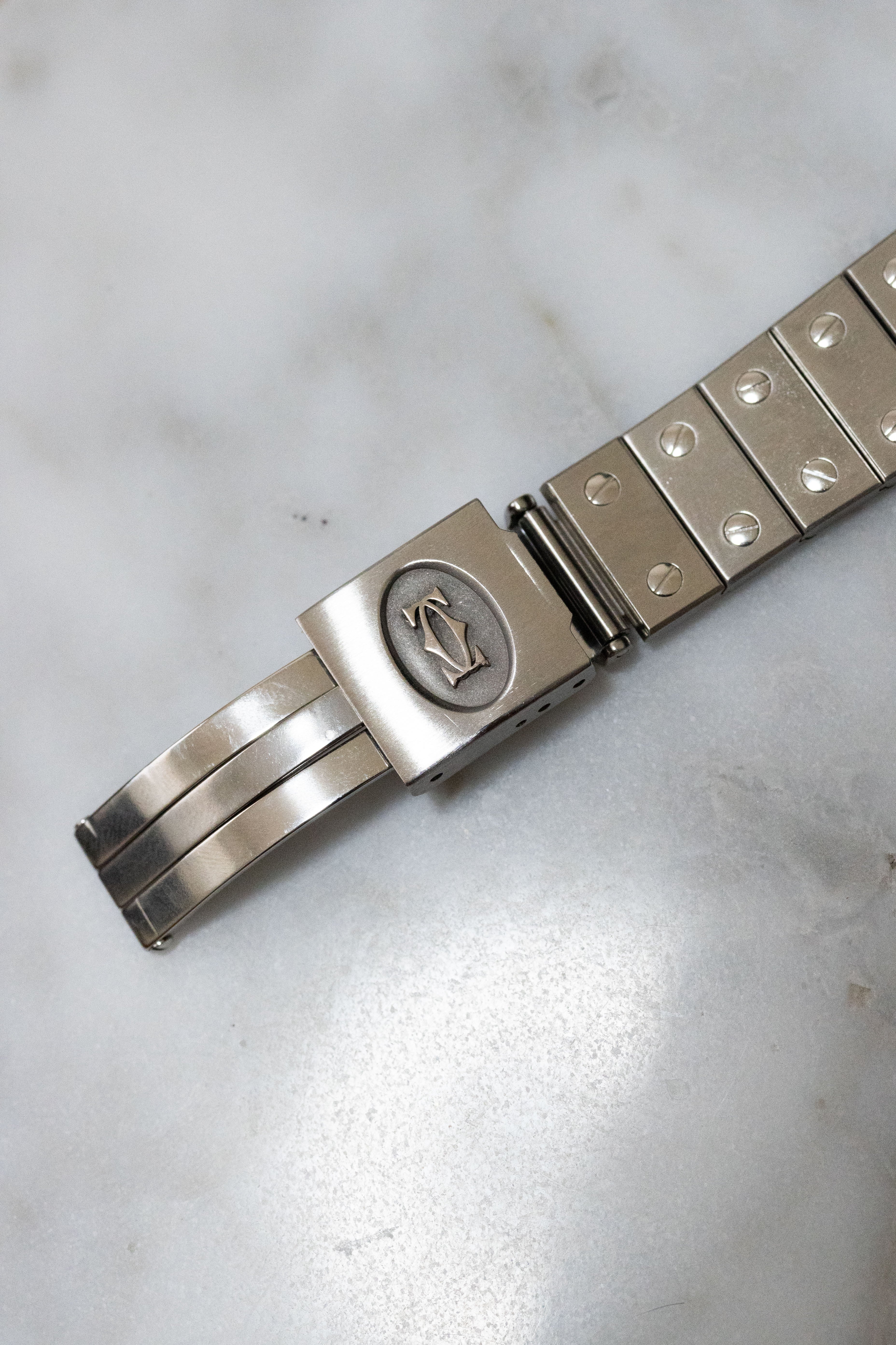 Cartier Santos Galbee LM size stainless steel x gold combination automatic model Ref: 2961