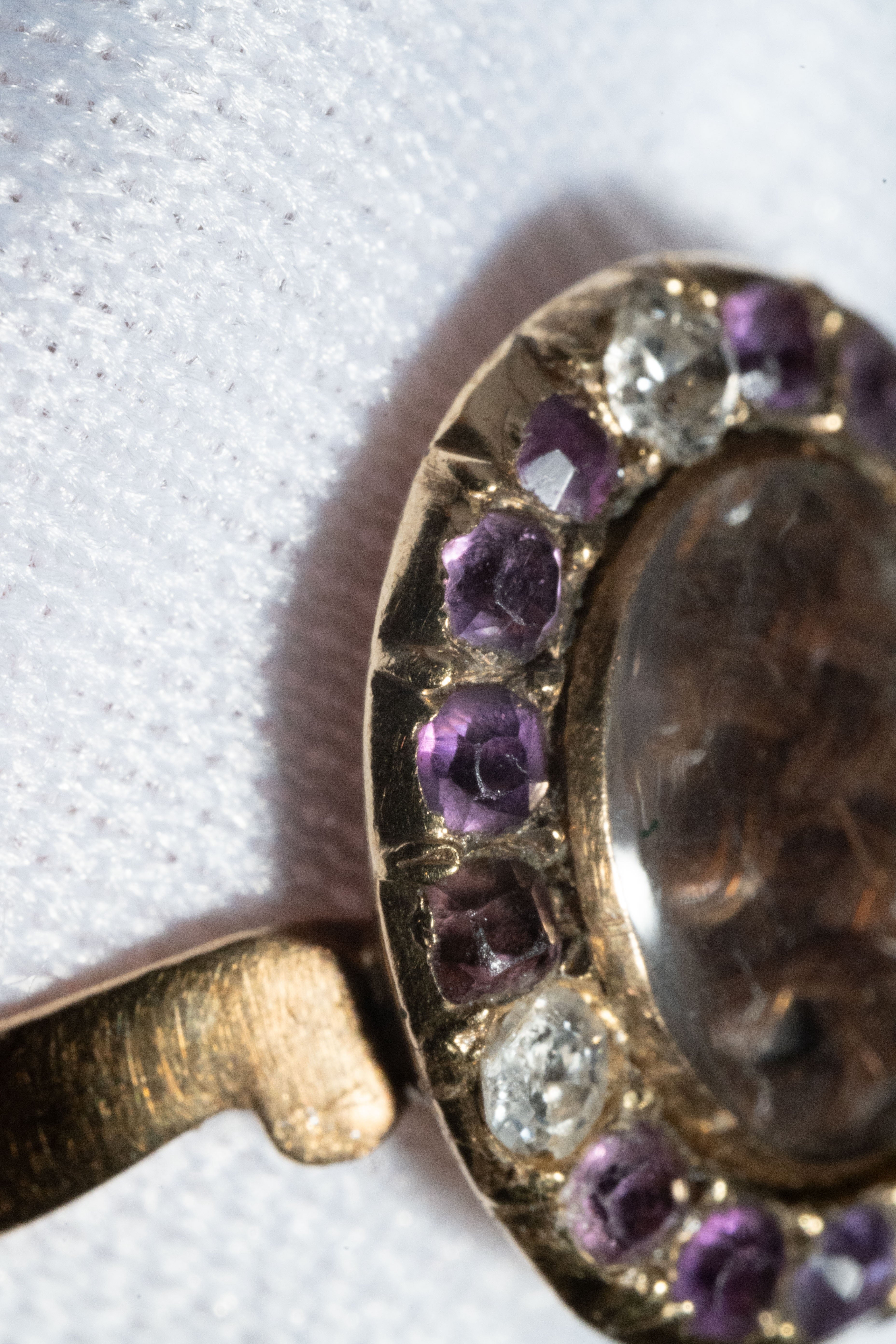 アンティークリング ジョージアン 18世紀 18K アメジスト ダイヤモンド