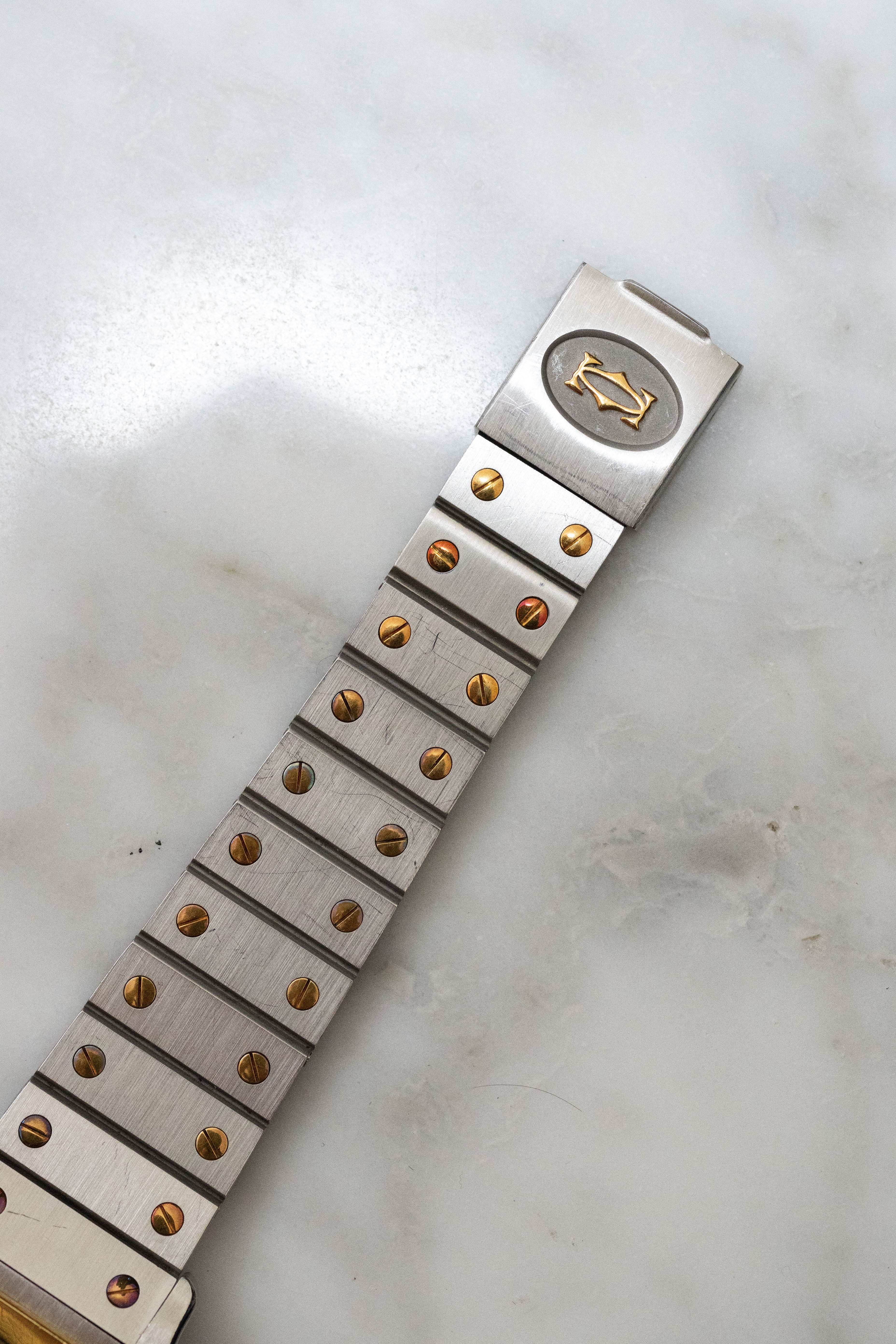 Cartier Santos Galbee LM size stainless steel x gold combination automatic model Ref: 2961