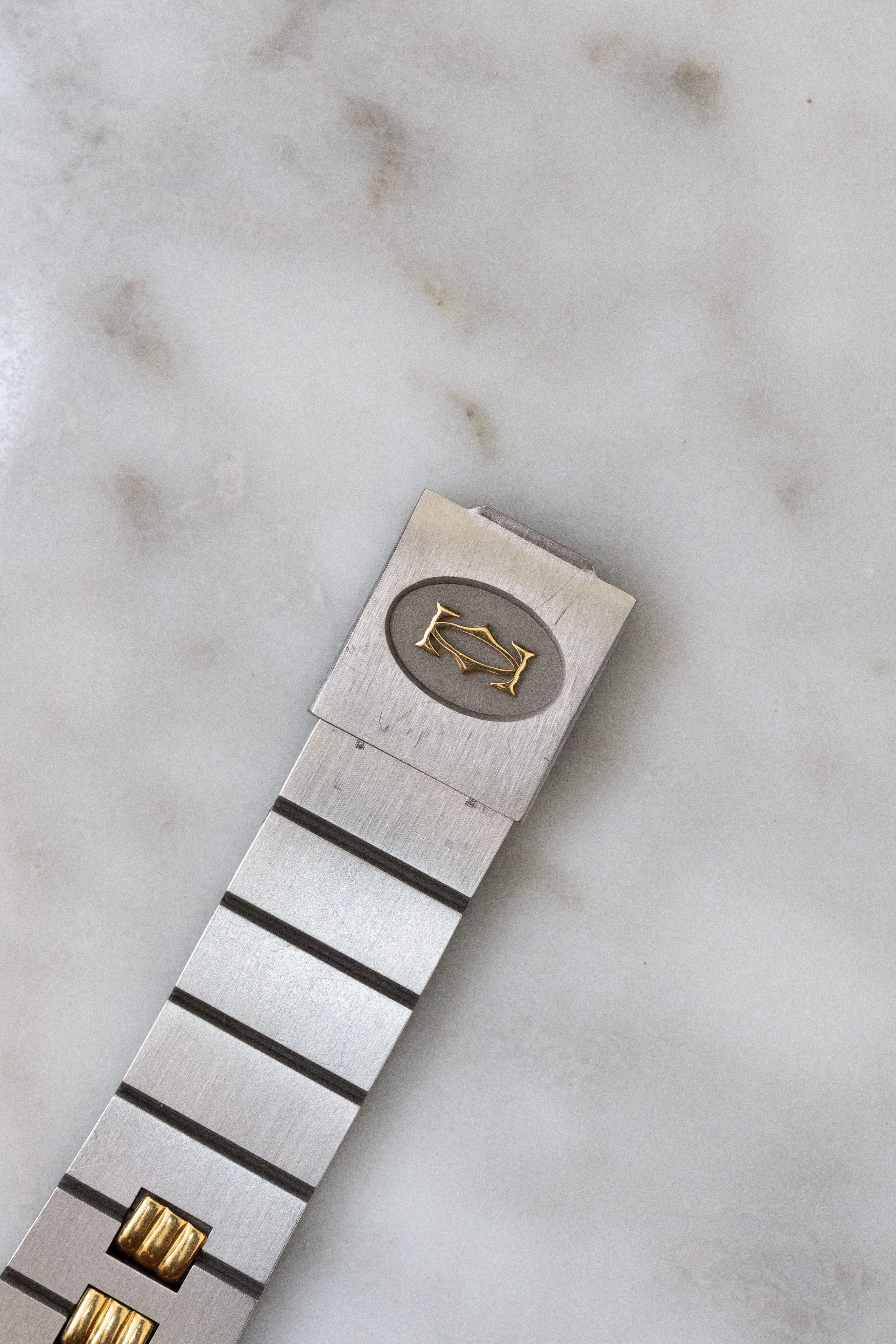 CARTIER カルティエ サントスカレ LMサイズ グレー ゴースト コンビモデル ゴドロンブレス Ref.2961 自動巻