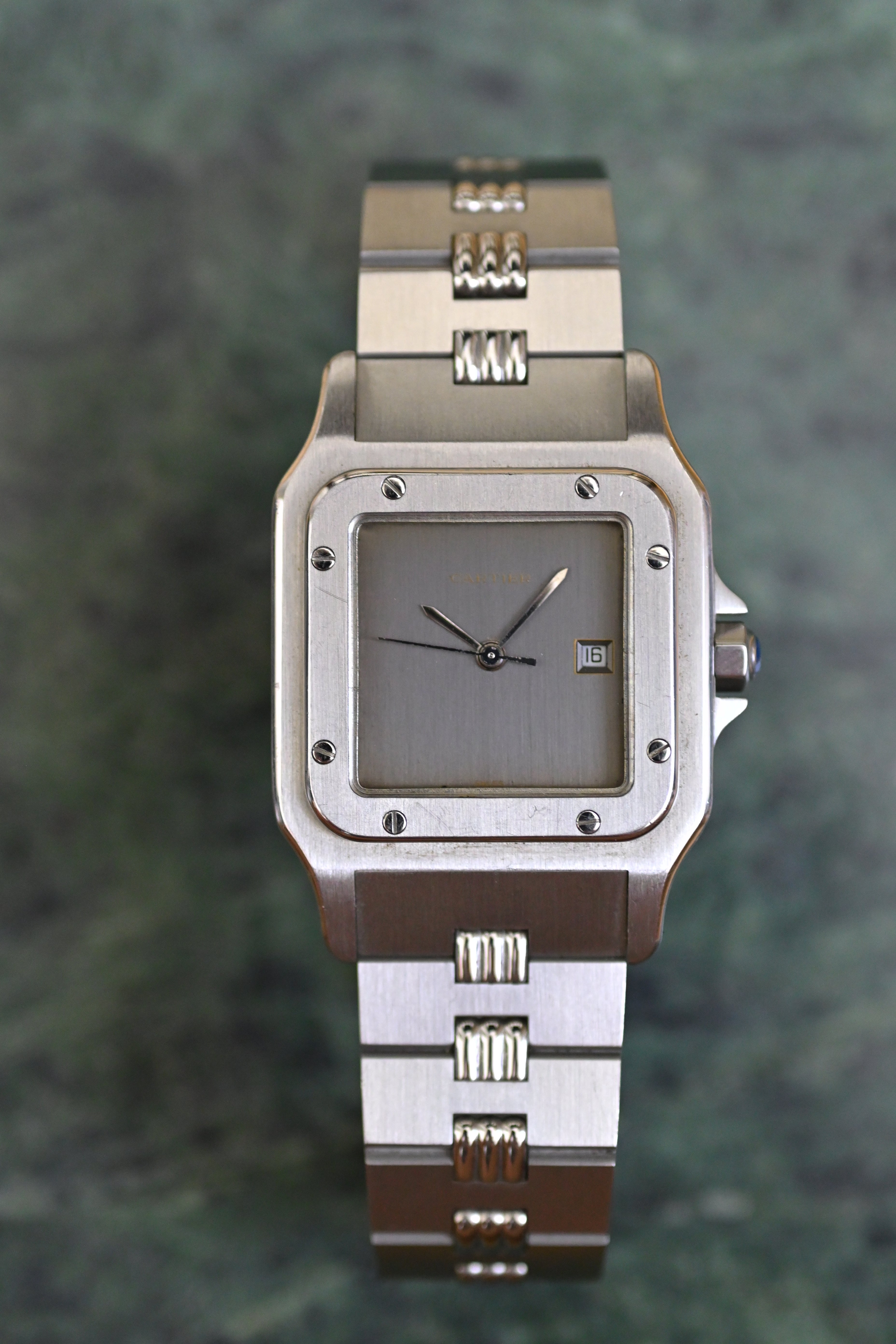 Cartier Santos Galbee LM size stainless steel x gold combination automatic model Ref: 2961