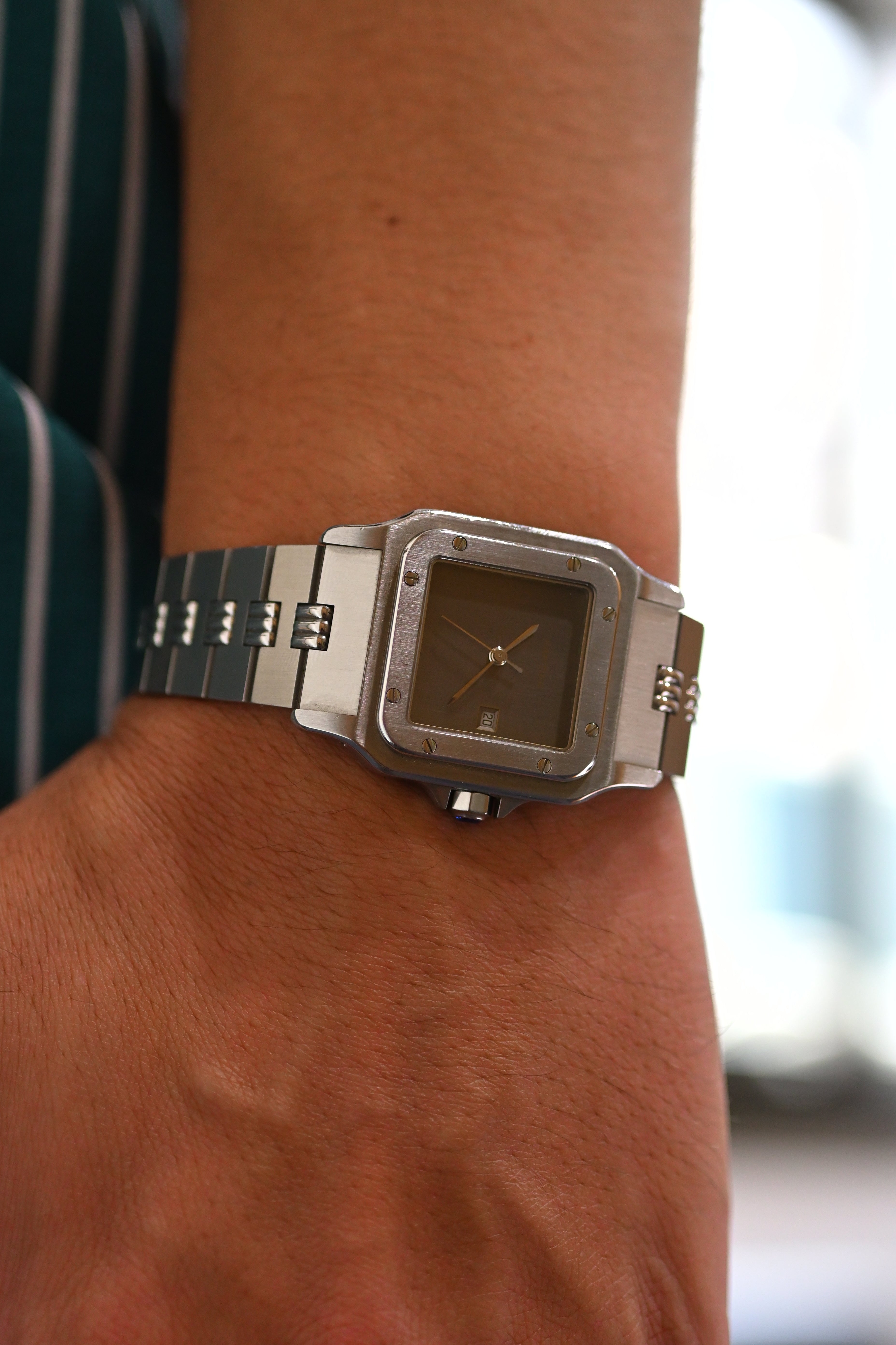 Cartier Santos Galbee LM size stainless steel x gold combination automatic model Ref: 2961