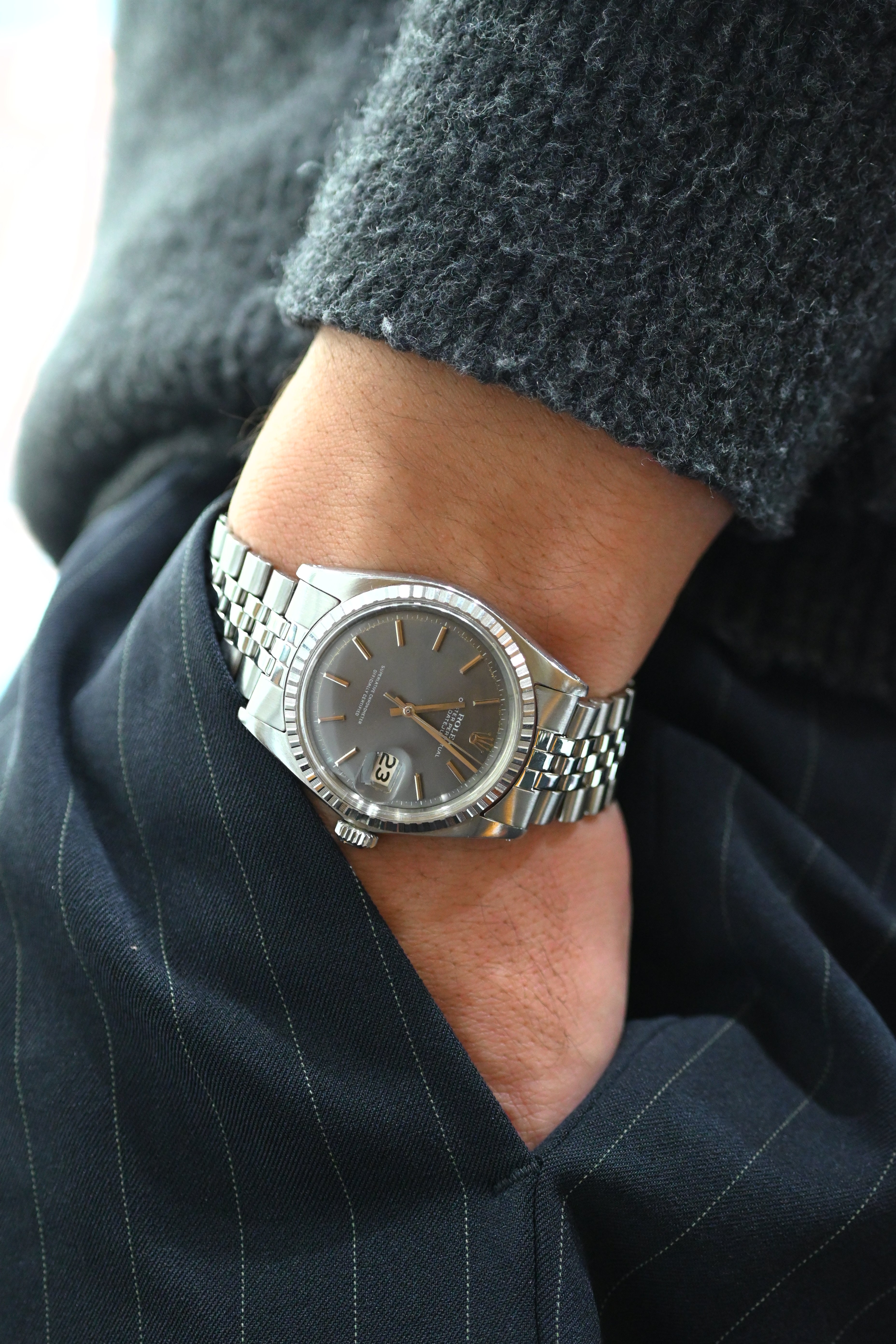 ROLEX ロレックス デイトジャスト Ref.1603 グレーゴースト文字盤 ノン