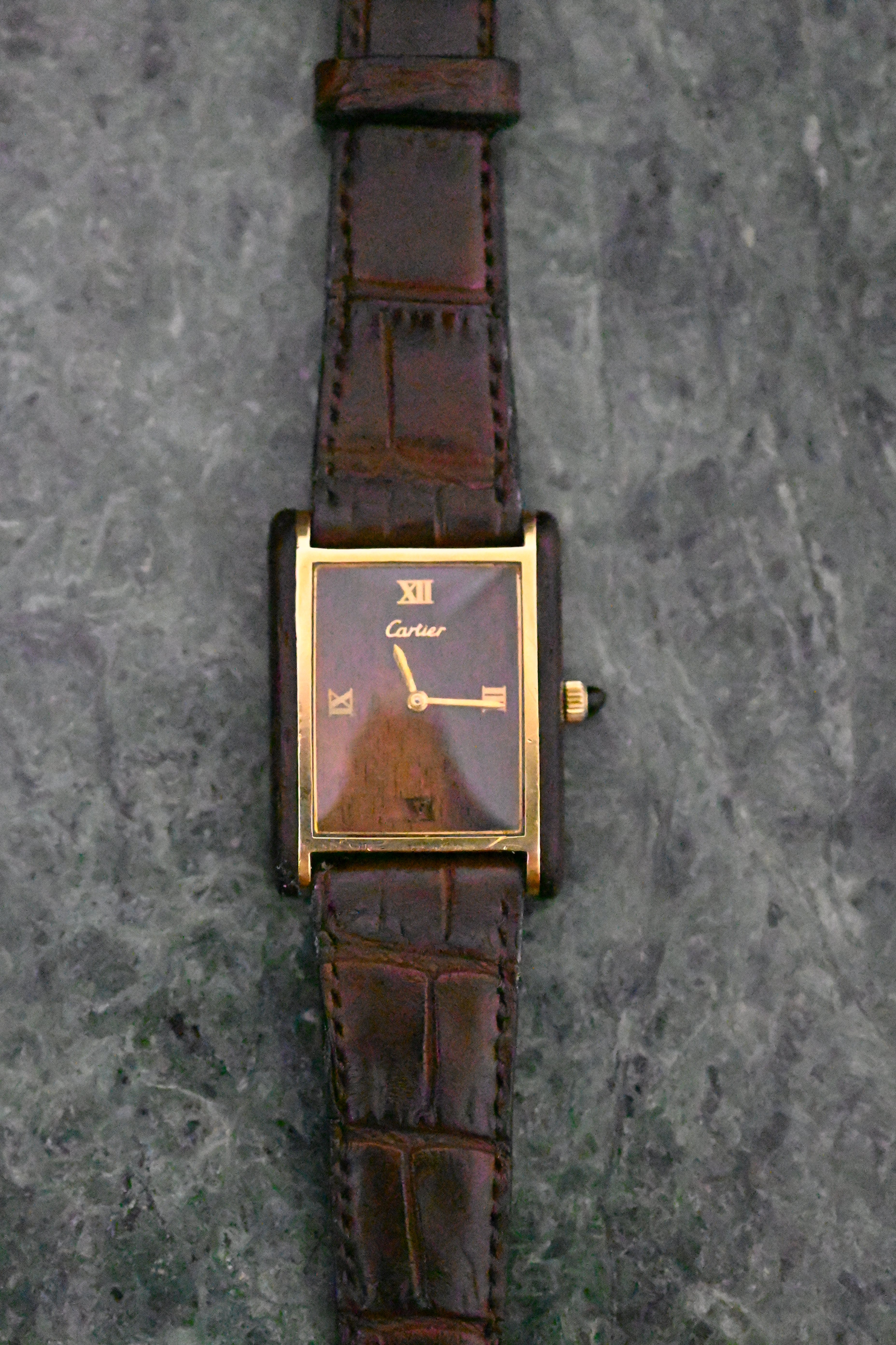 腕時計ベルト【アリゲーター/ダークブラウン竹腑】