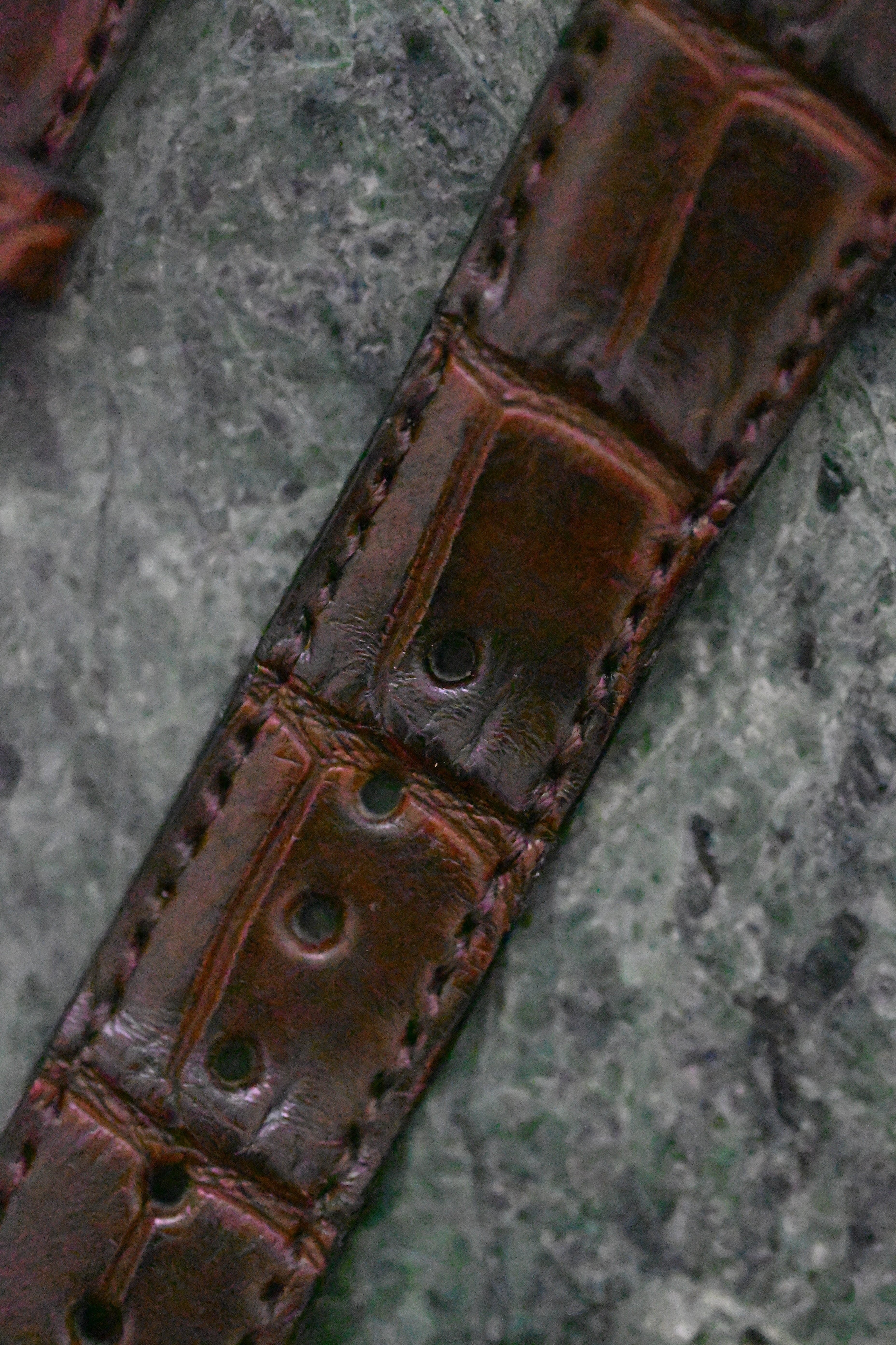 腕時計ベルト【アリゲーター/ダークブラウン竹腑】