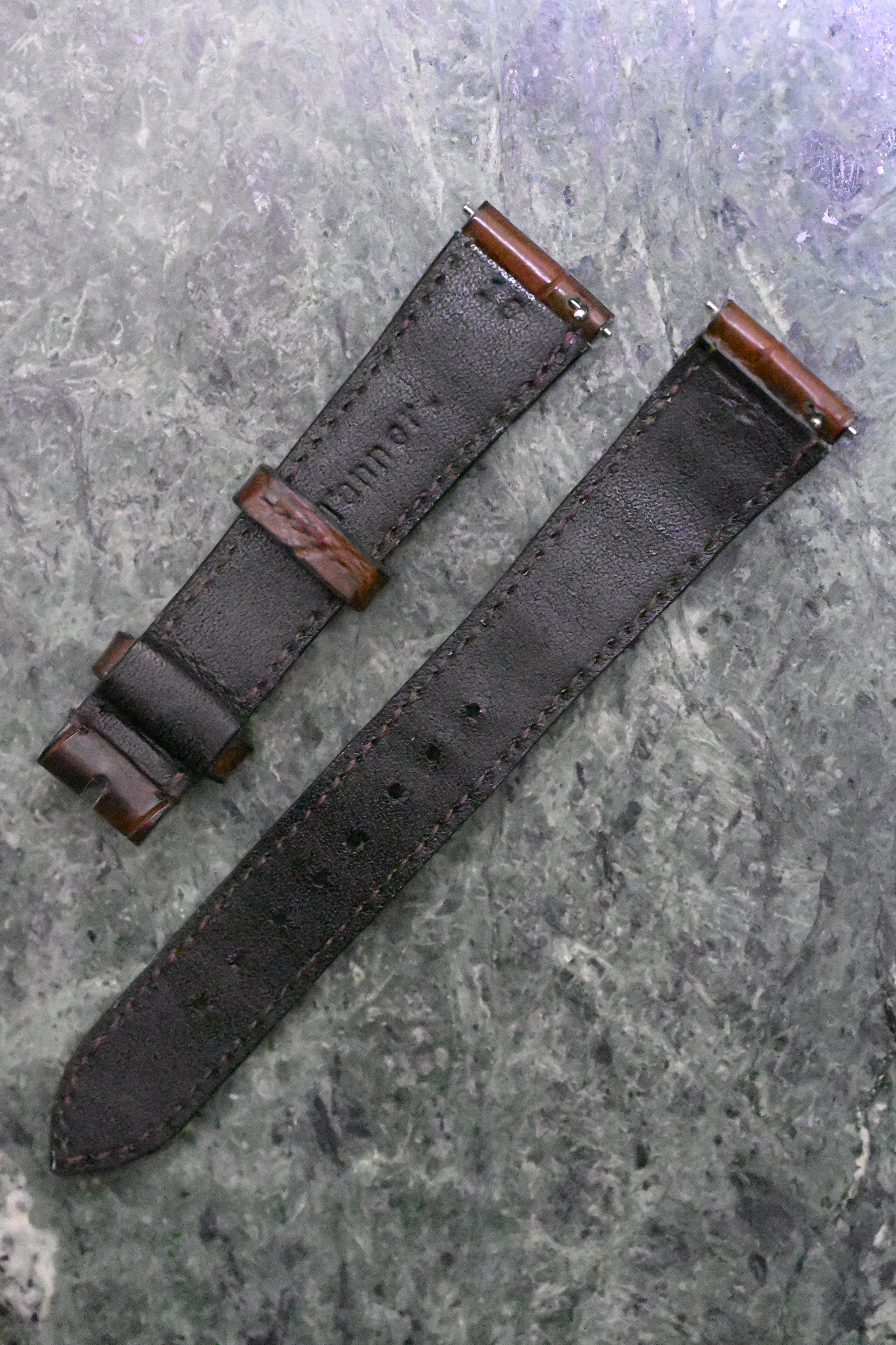 腕時計ベルト【アリゲーター/ダークブラウン竹腑】