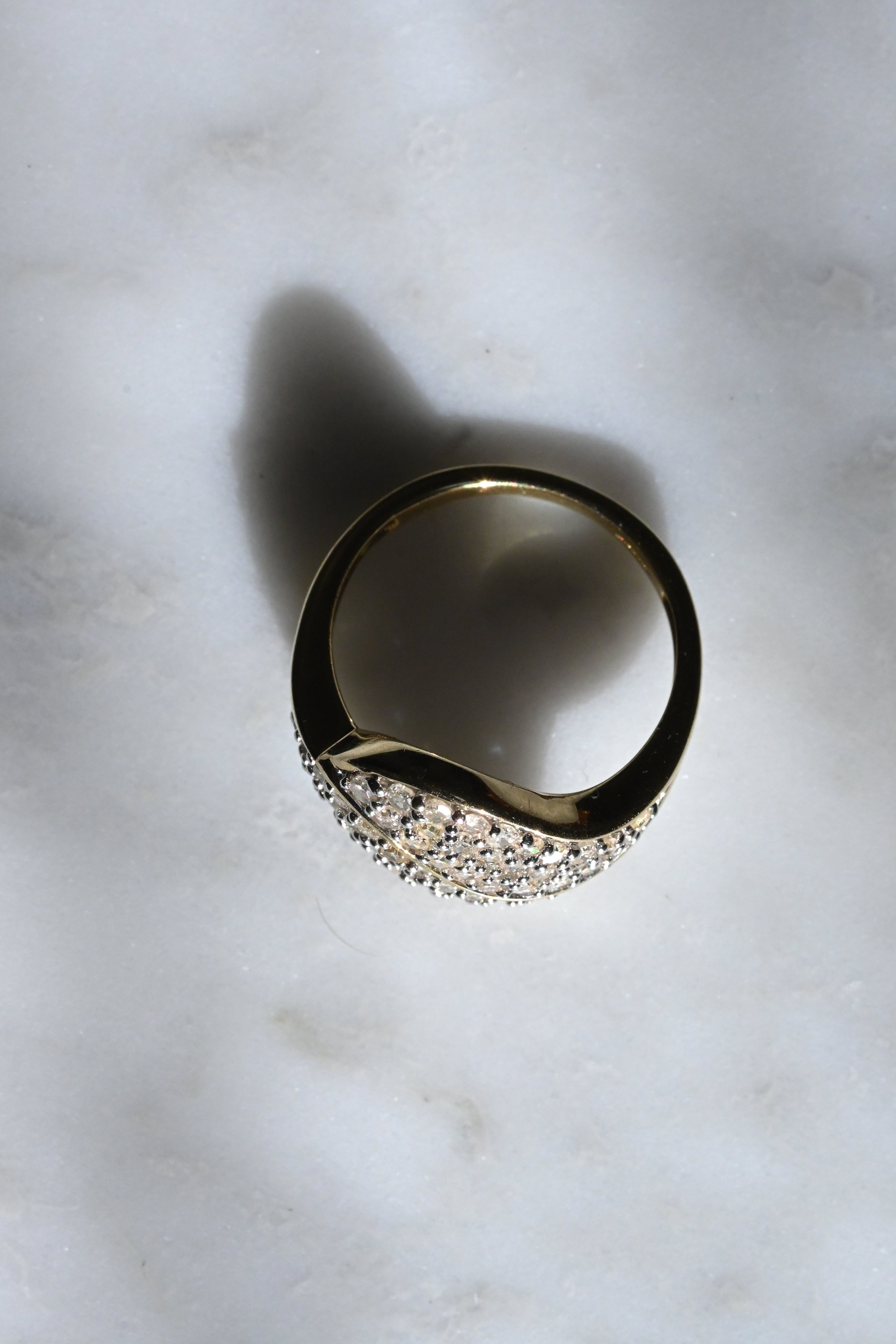 9K ヴィンテージリング 1ct ダイヤモンド クラスター