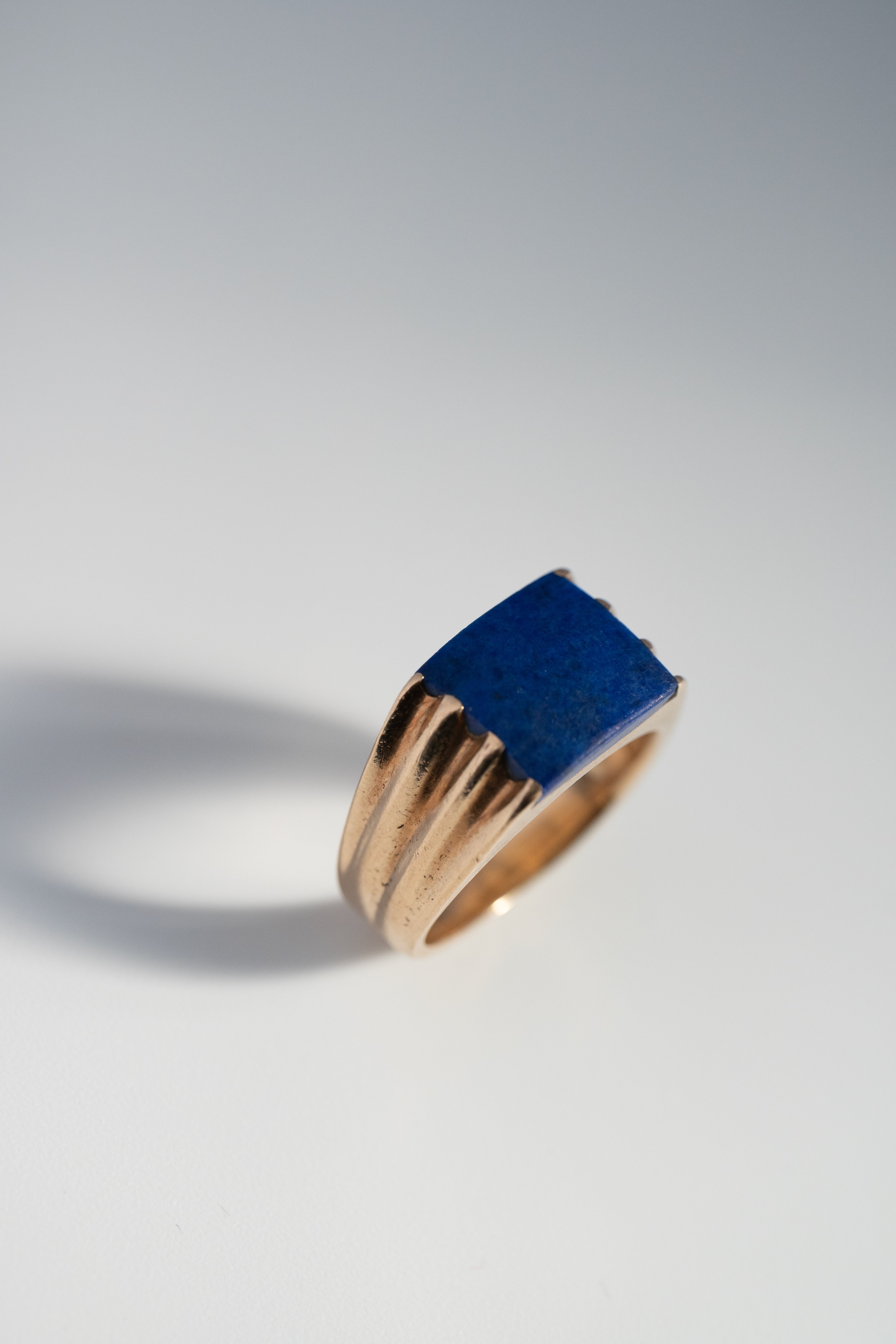 9K  1909年製 ロンドン・エドワーディアン ラピスラズリ シグネットリング 10.9g