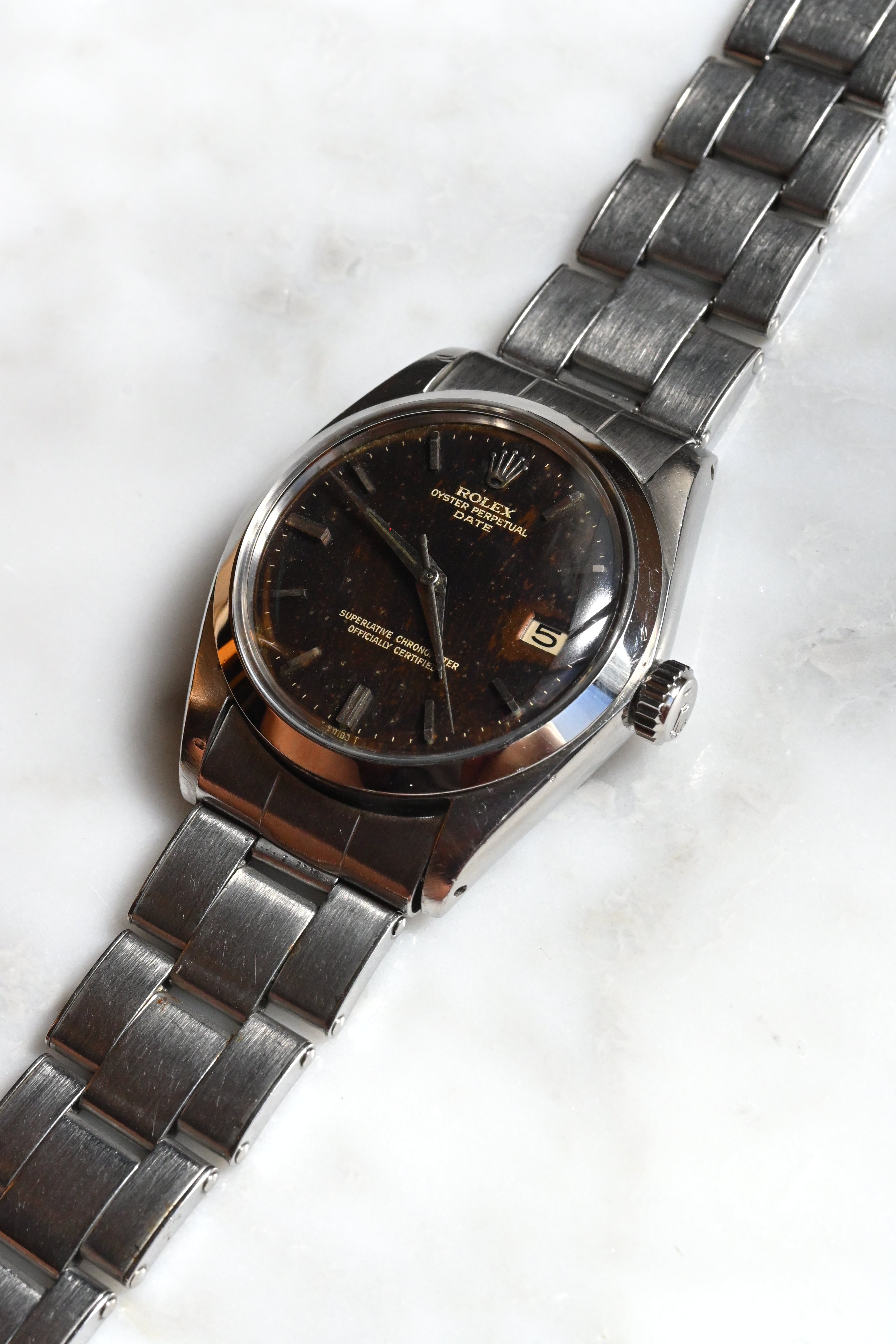 箱/保証書付き ROLEX ロレックス オイスターパーペチュアルデイト Ref.1500 トロピカルコスモダイヤル