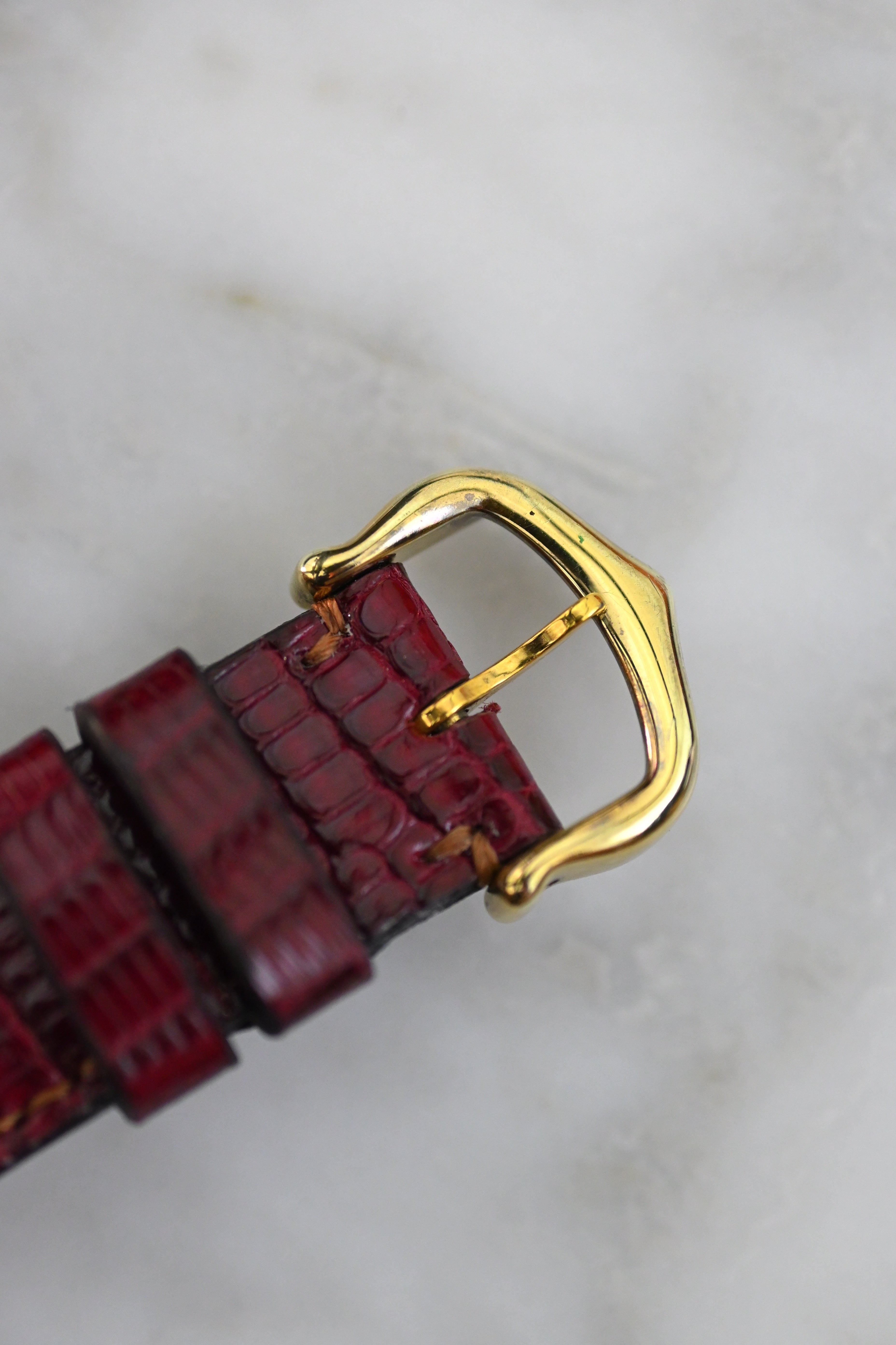 Must de Cartier Tank Vintage Watch Ivory LM Size Quartz Pure Silver with 18K Vermeil