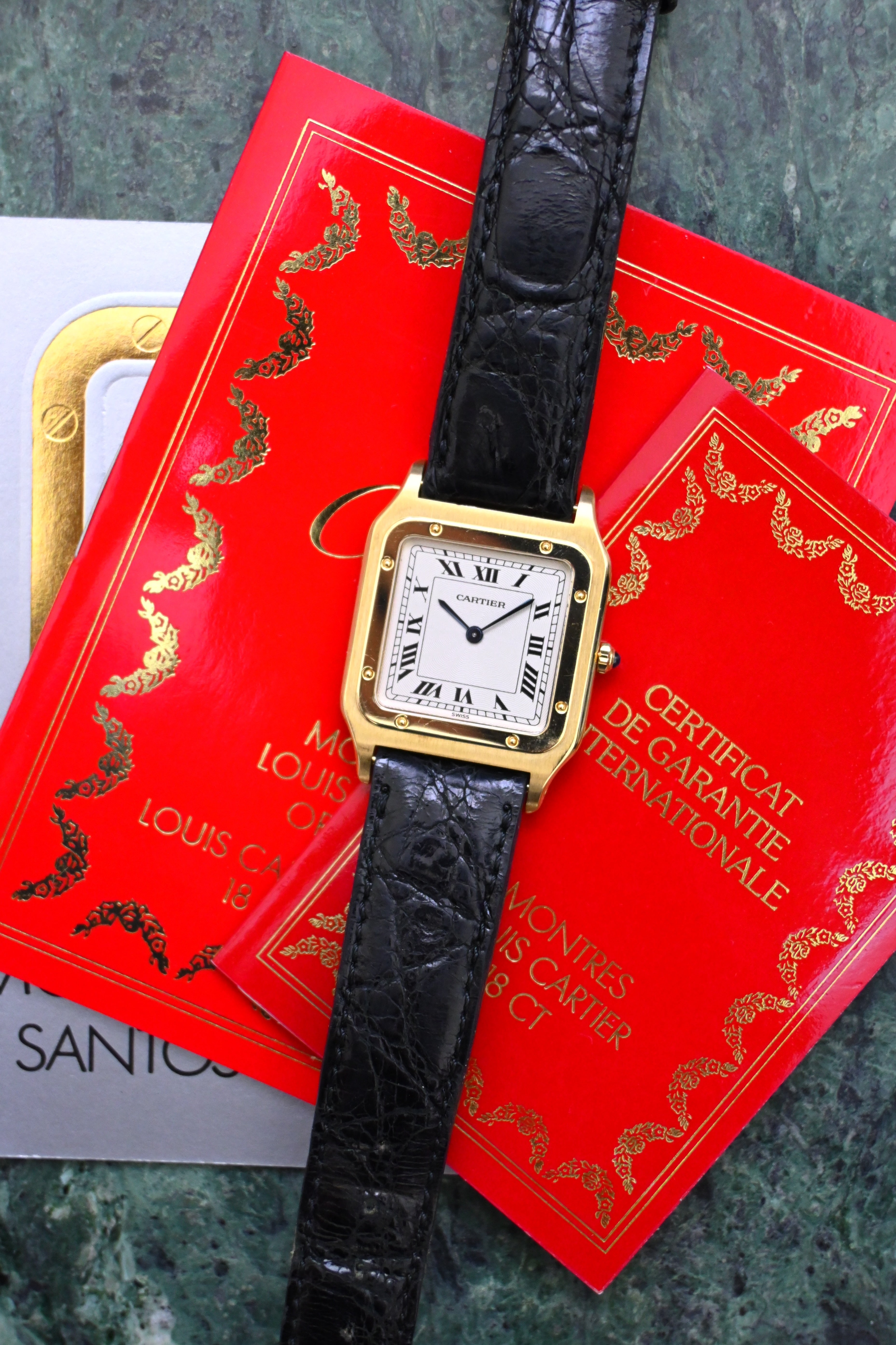 保証書】CARTIER サントスデュモン LMサイズ エクストラフラット 18KYG