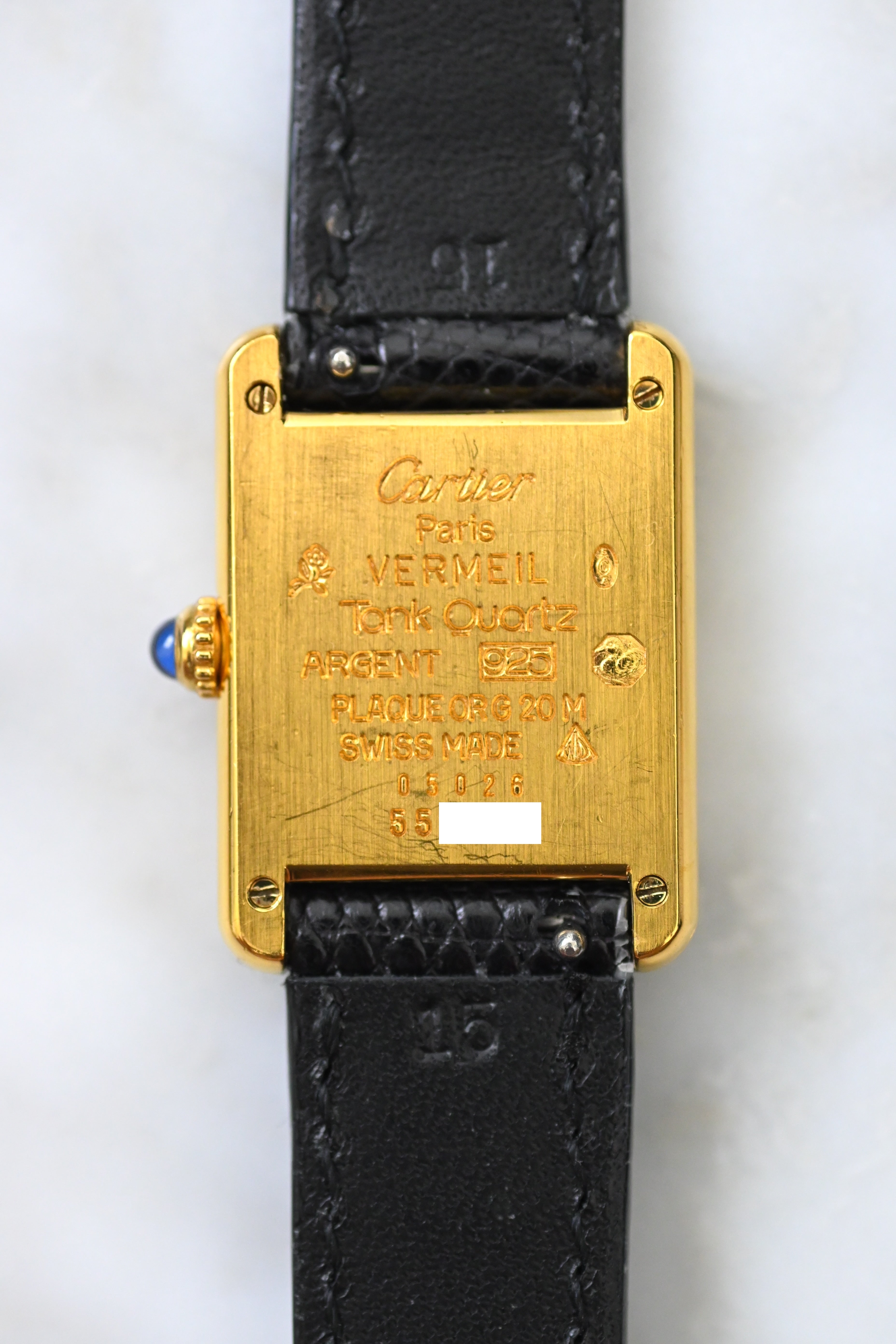CARTIER カルティエ マストタンク 黒文字盤 SMサイズ クォーツ