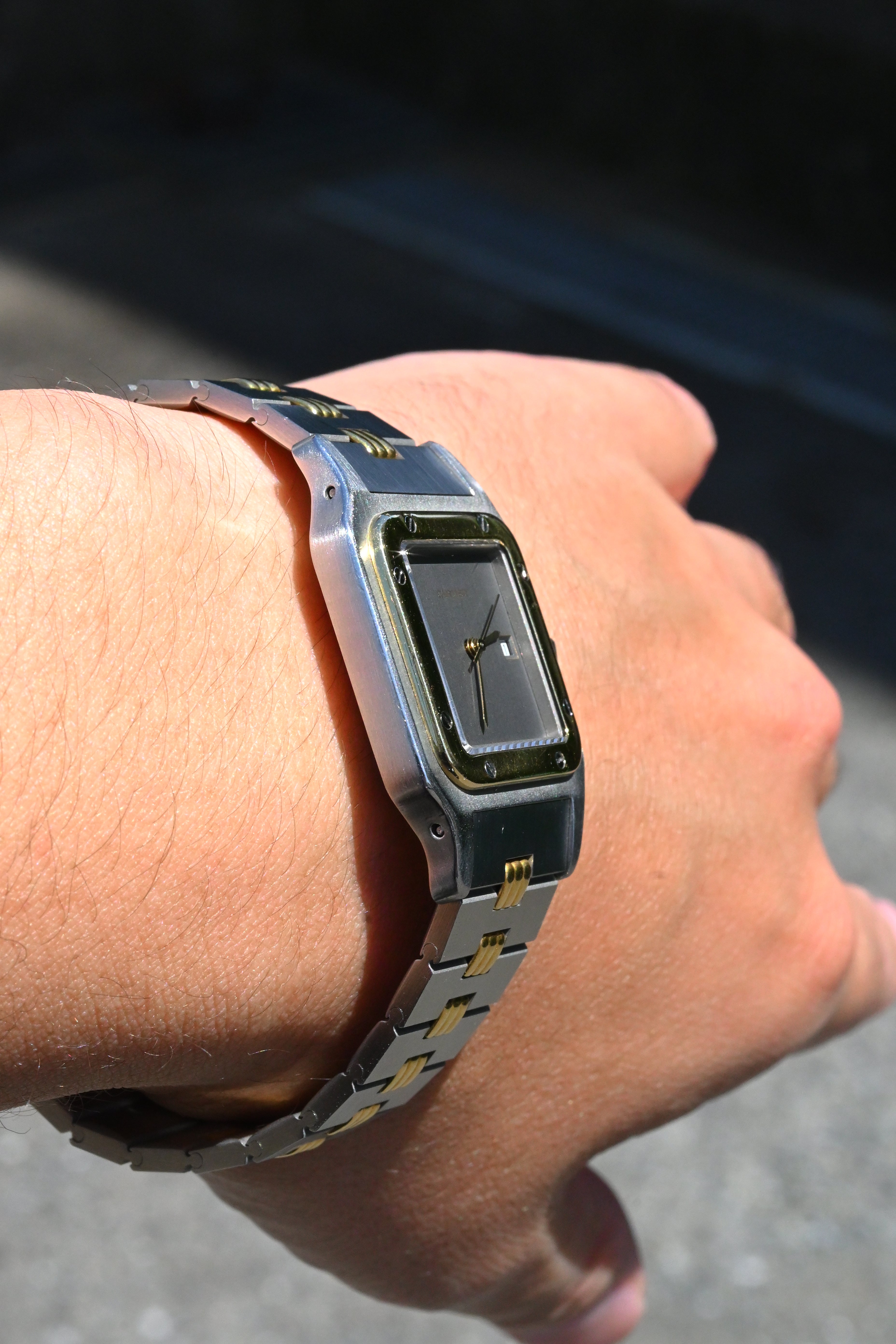 CARTIER カルティエ サントスカレ LMサイズ グレー ゴースト コンビモデル ゴドロンブレス Ref.2961 自動巻