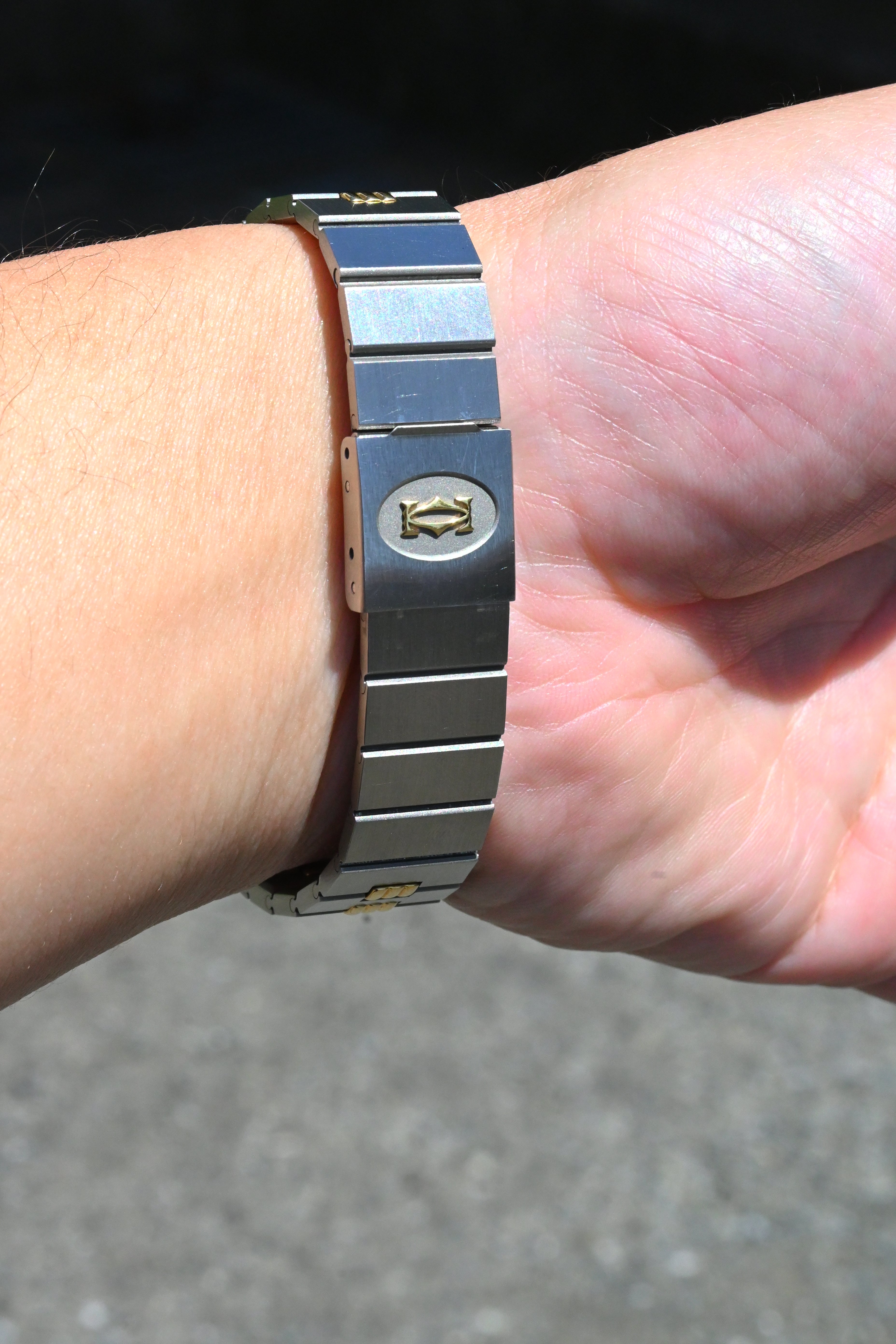 CARTIER カルティエ サントスカレ LMサイズ グレー ゴースト コンビモデル ゴドロンブレス Ref.2961 自動巻