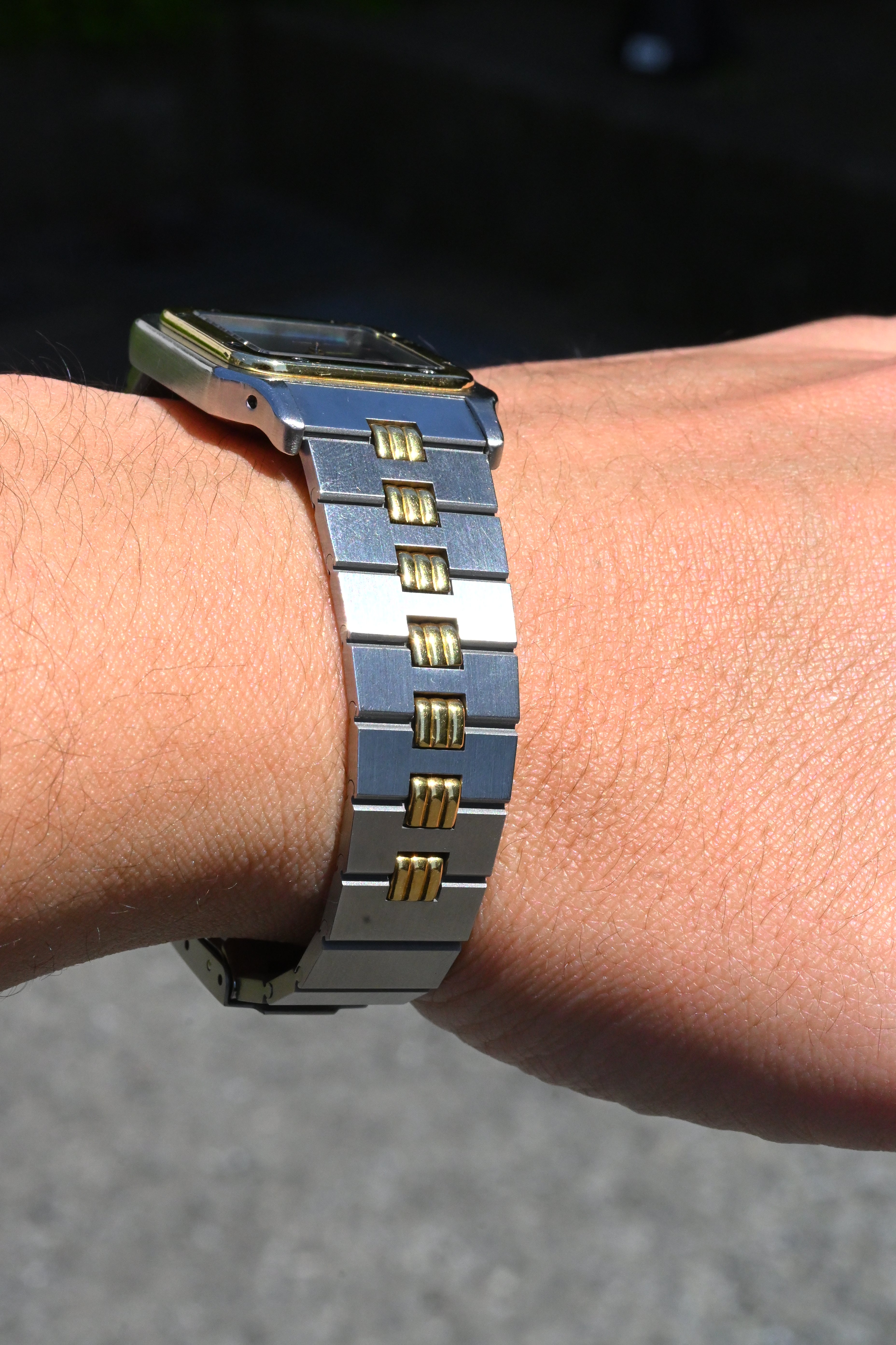 CARTIER カルティエ サントスカレ LMサイズ グレー ゴースト コンビモデル ゴドロンブレス Ref.2961 自動巻