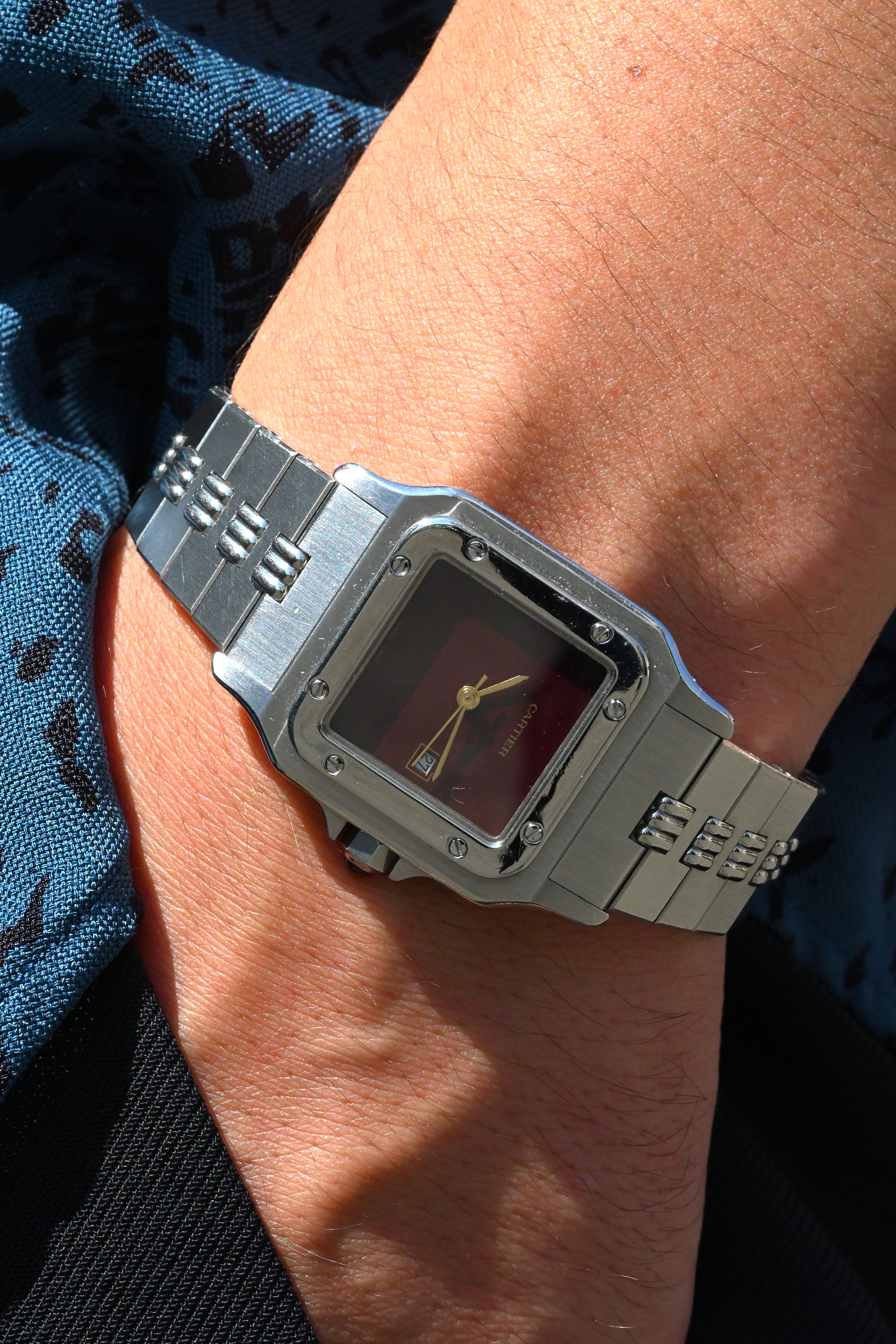 Cartier Santos Galbee LM size stainless steel x gold combination automatic model Ref: 2961