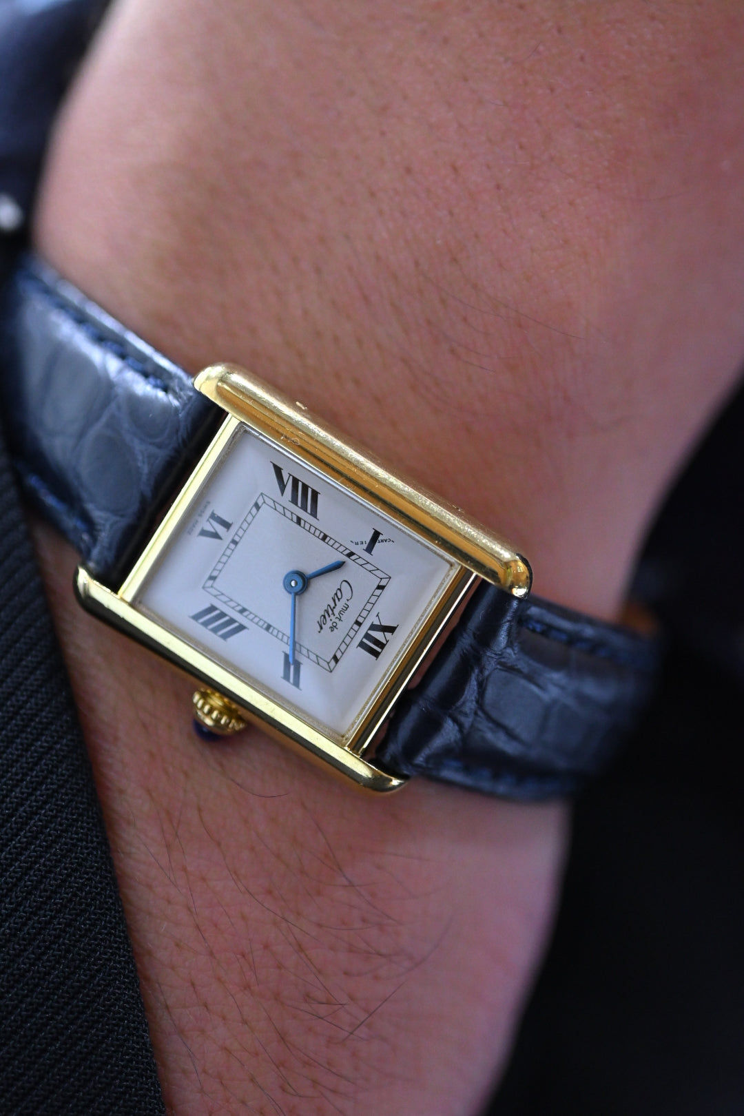 CARTIER カルティエ マストタンク MMサイズ 飛びローマン クォーツ