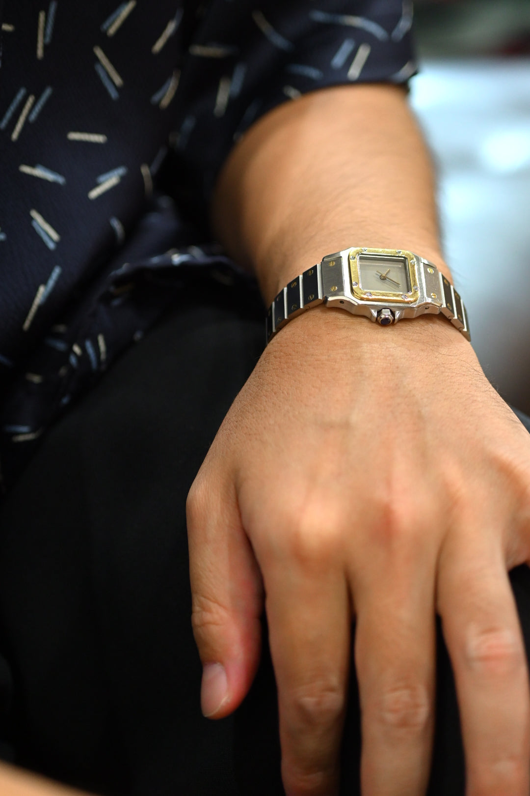 CARTIER カルティエ サントス SMサイズ グレー ゴースト YGコンビ 自動巻