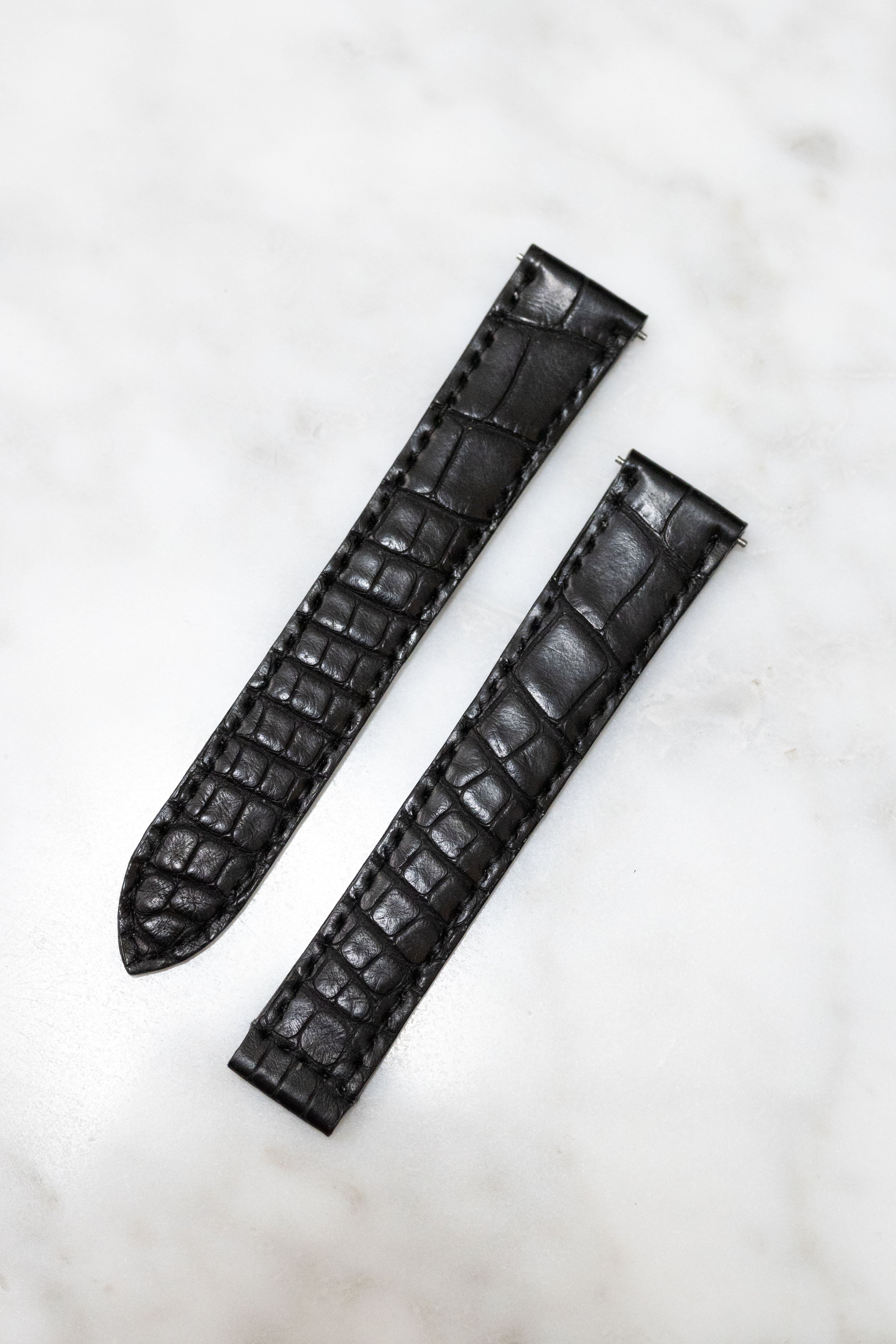 CARTIER 腕時計ベルト【アリゲーター/ブラック】 Dバックルタイプ
