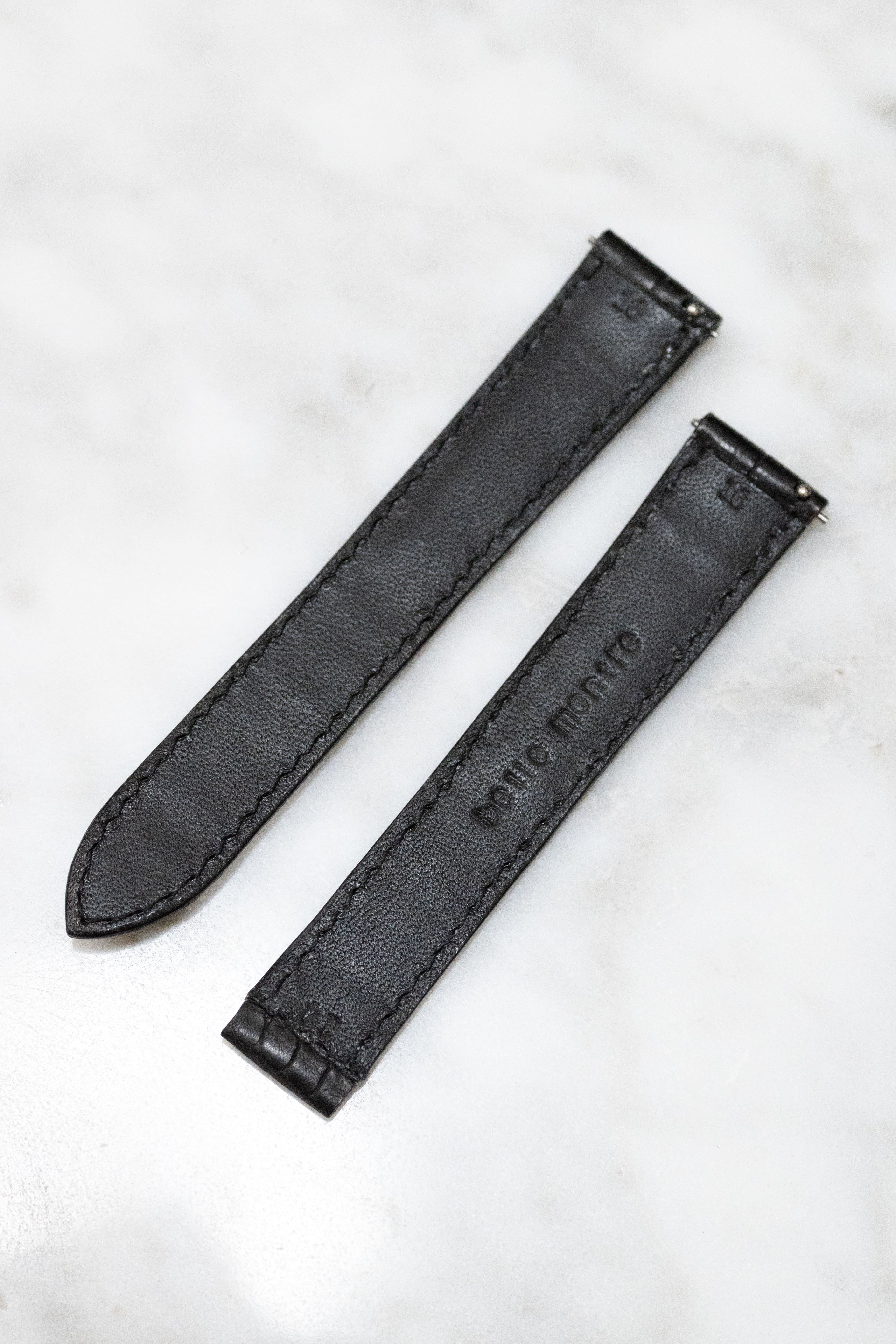 CARTIER 腕時計ベルト【アリゲーター/ブラック】 Dバックルタイプ