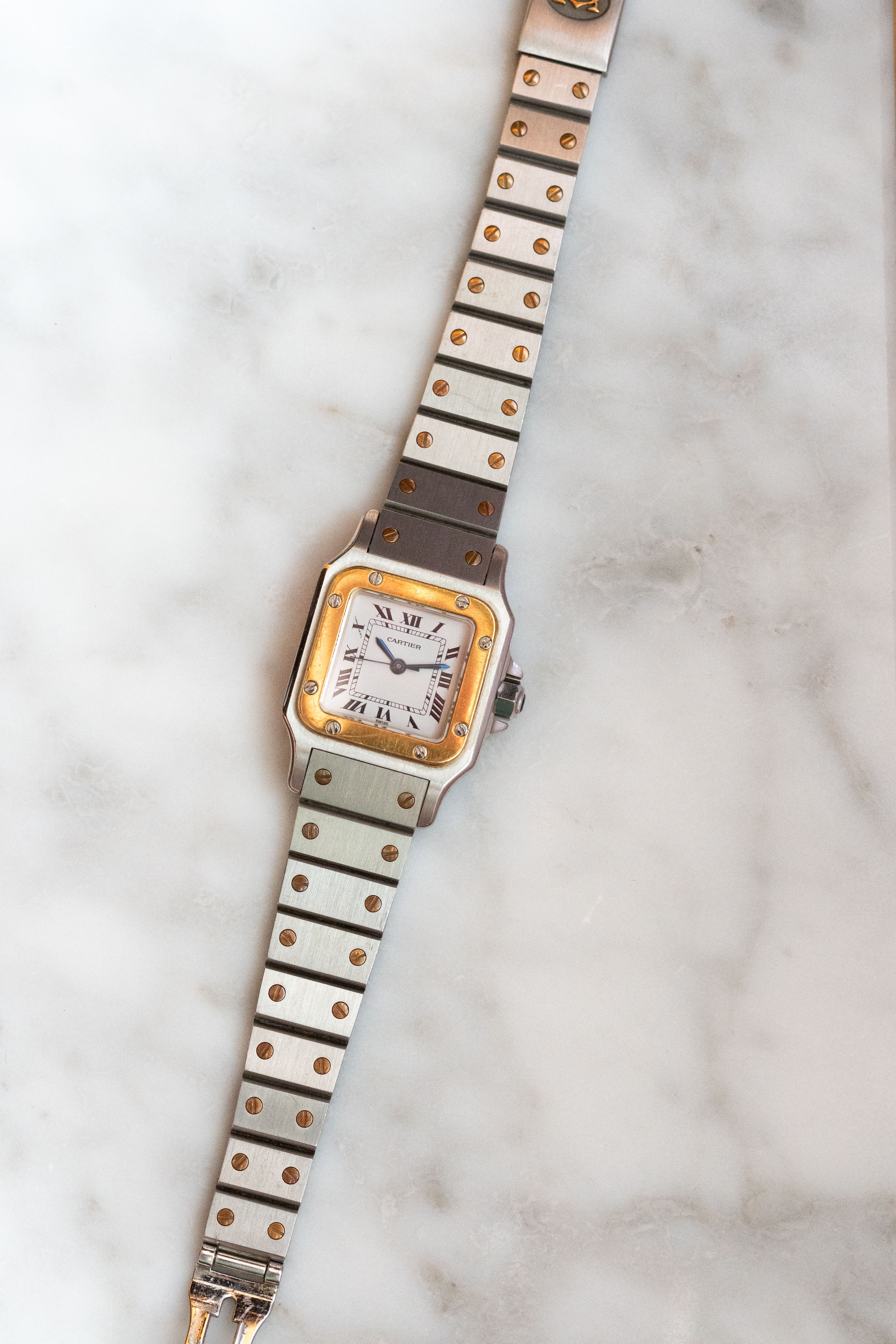 Cartier Santos Galbe SM size combination quartz ladies watch (with box)