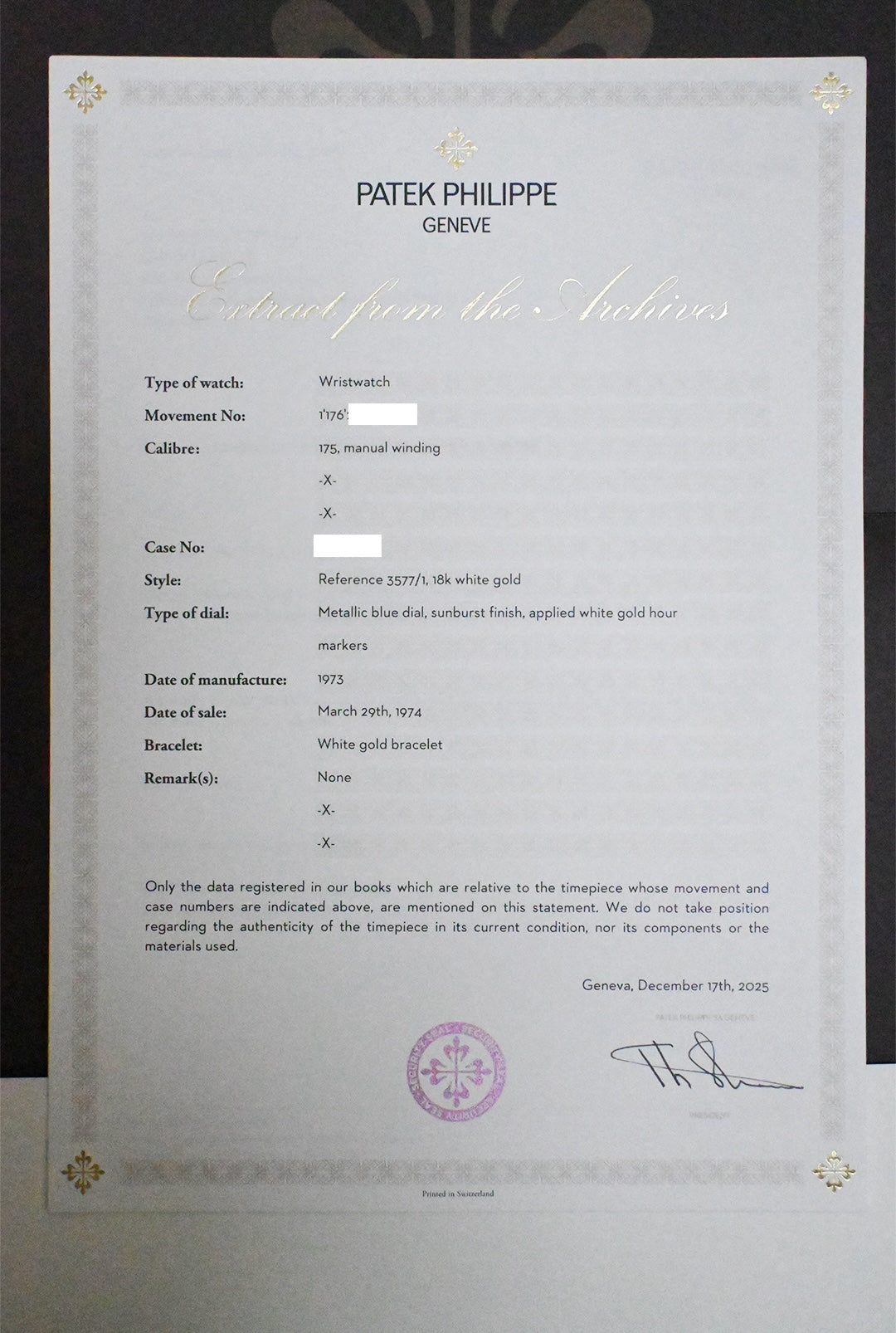 PATEK PHILIPPE パテックフィリップ エリプス 18KWG ブレス一体型 Ref.3577