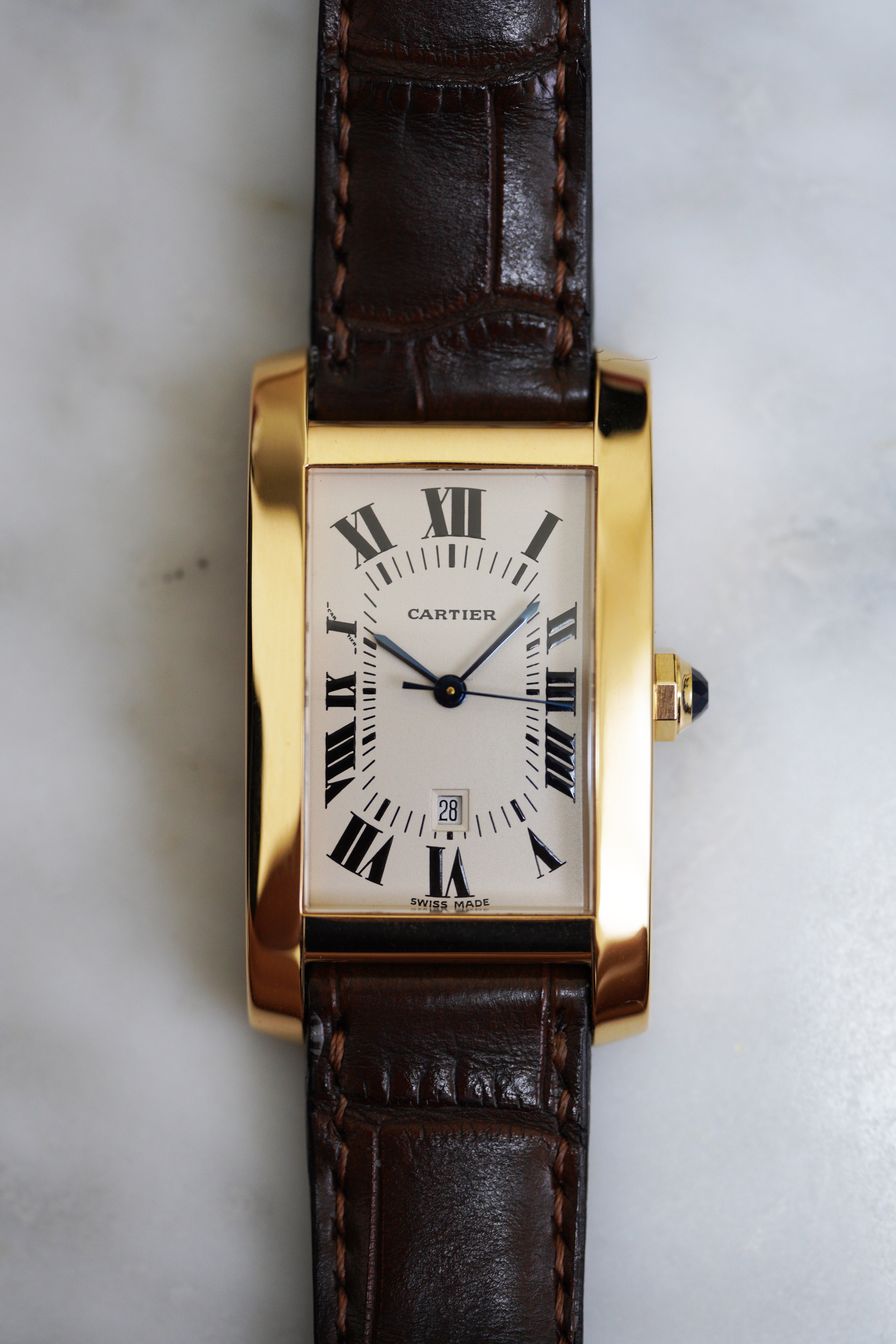 CARTIER カルティエ タンクアメリカン 18KYG MMサイズ W2600851