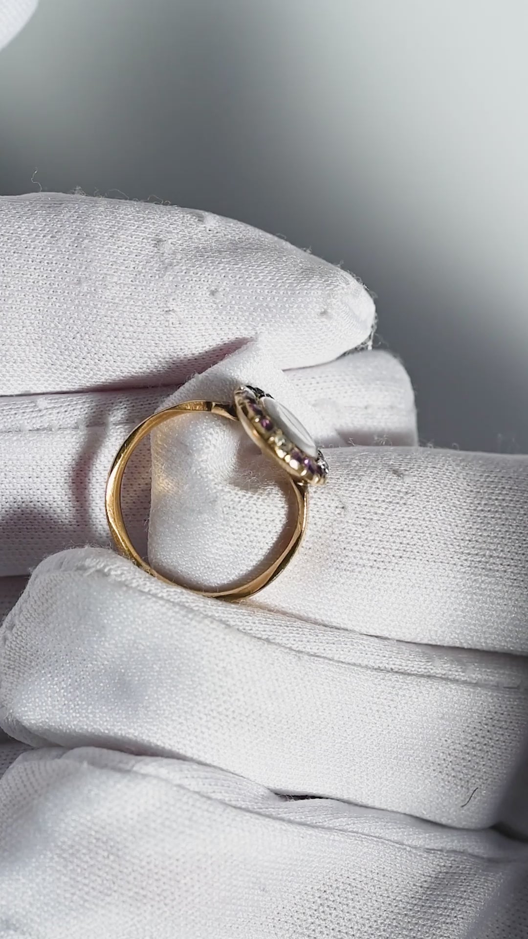 アンティークリング ジョージアン 18世紀 18K アメジスト ダイヤモンド