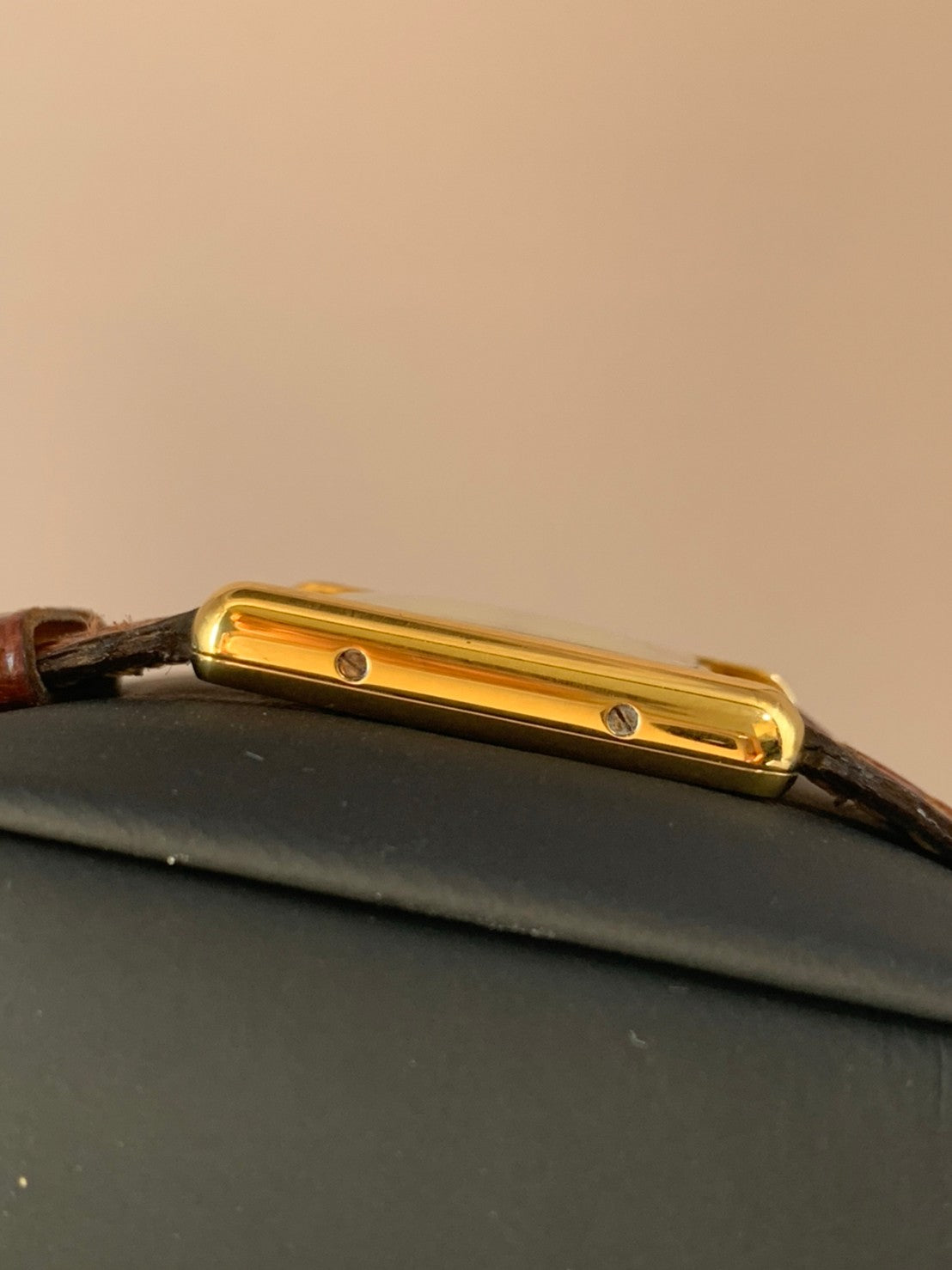 Cartier Must Tank Vermeil Watch for Women SV925 Leather Strap